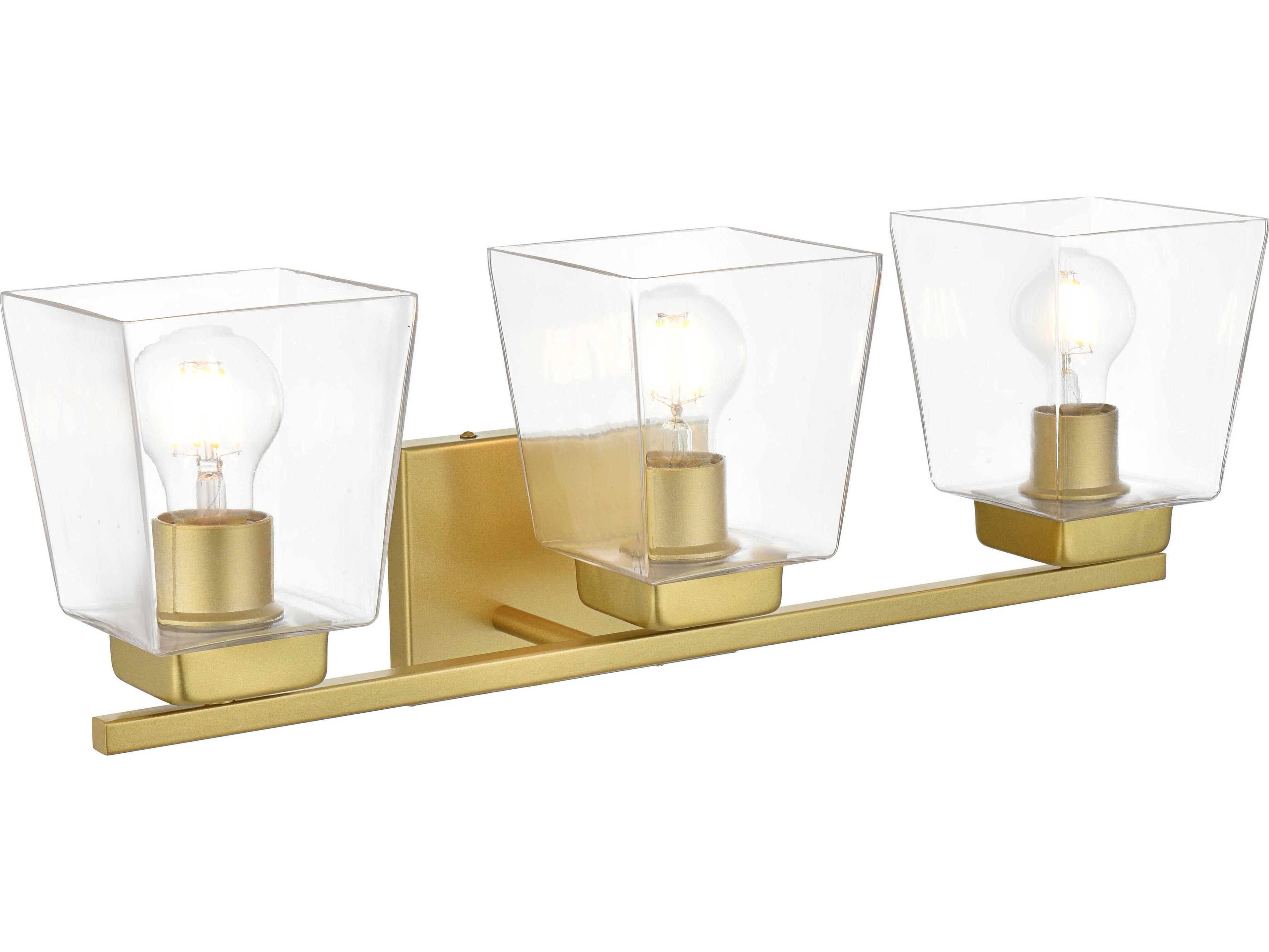 Elegant Lighting Merrick 3-Light Brass Glass Vanity Light