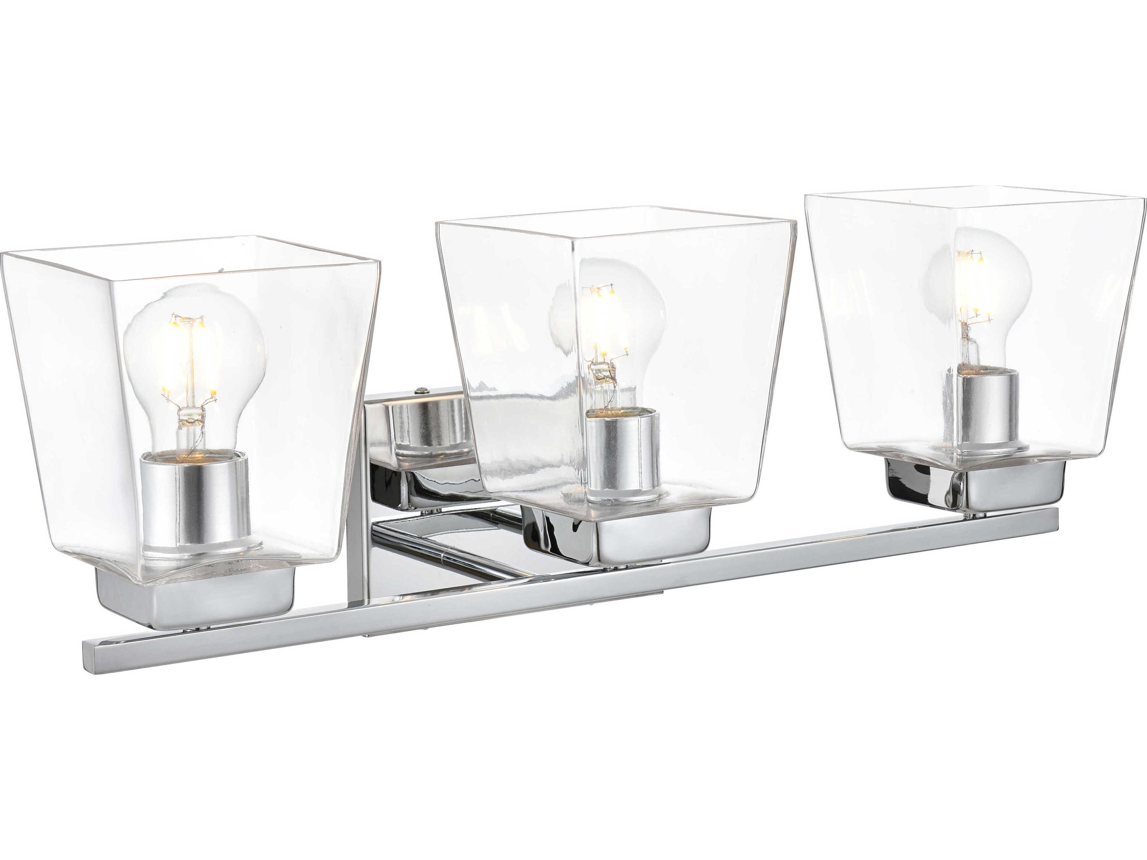 Elegant Lighting Merrick 3-Light Chrome Glass Vanity Light