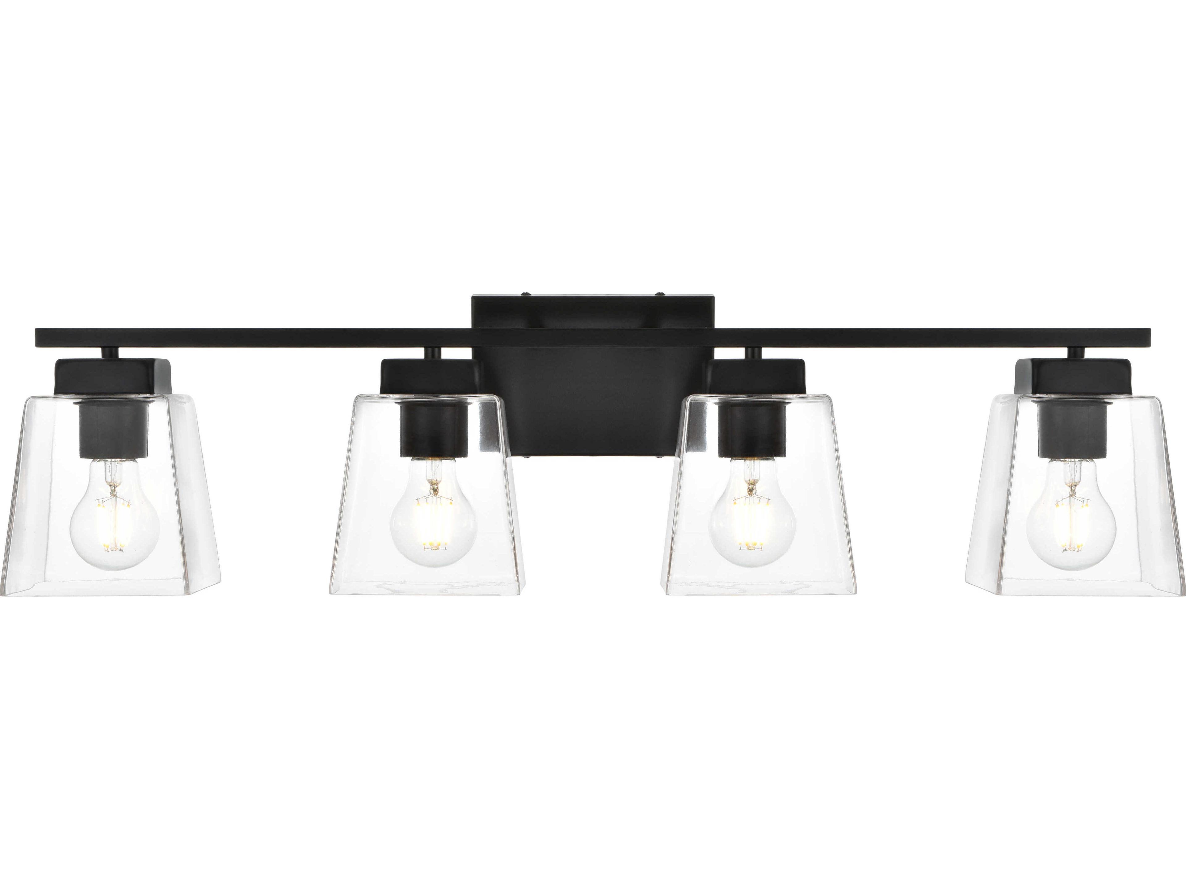 Elegant Lighting Merrick 4-Light Black Glass Vanity Light