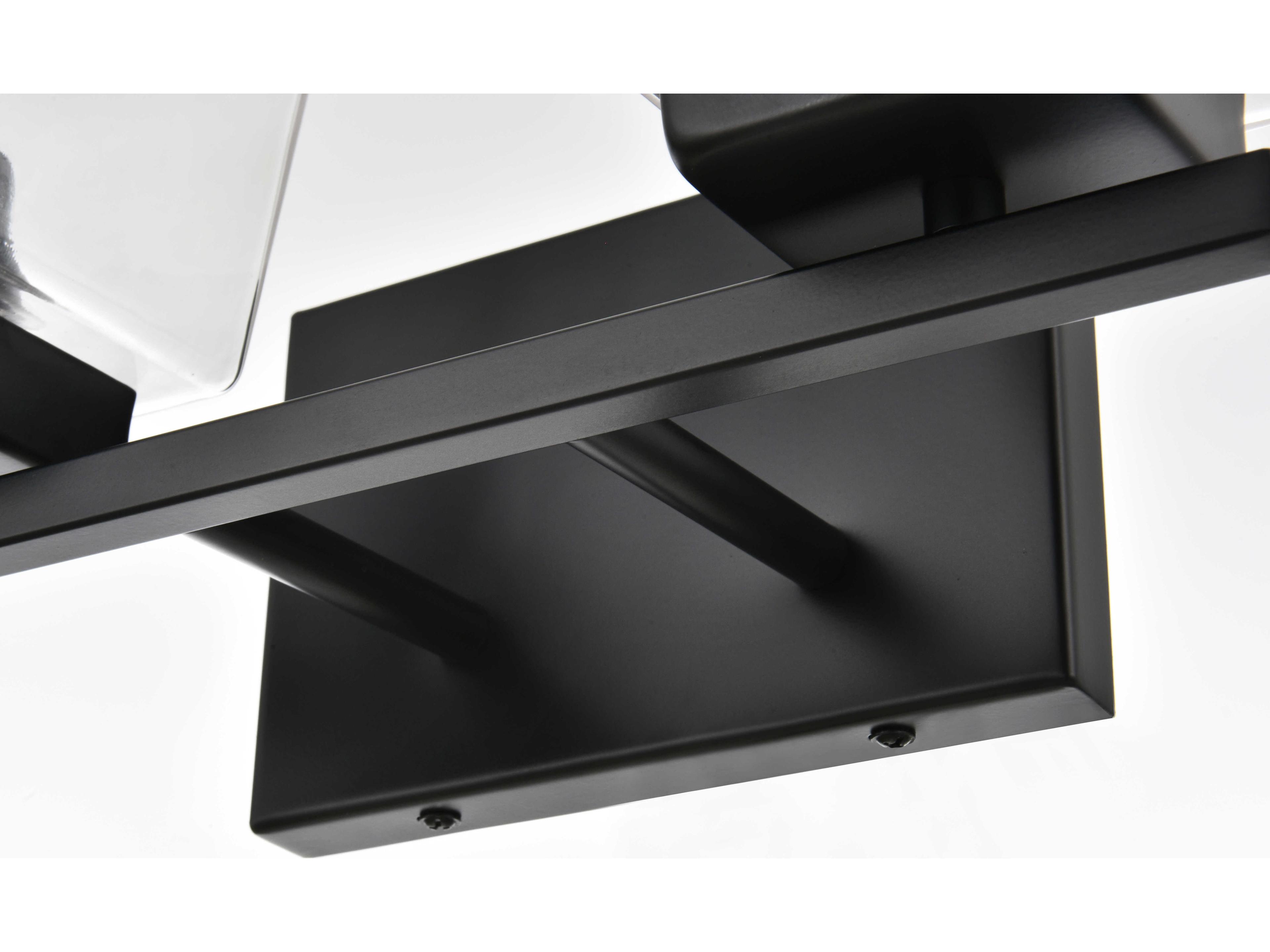 Elegant Lighting Merrick 4-Light Black Glass Vanity Light