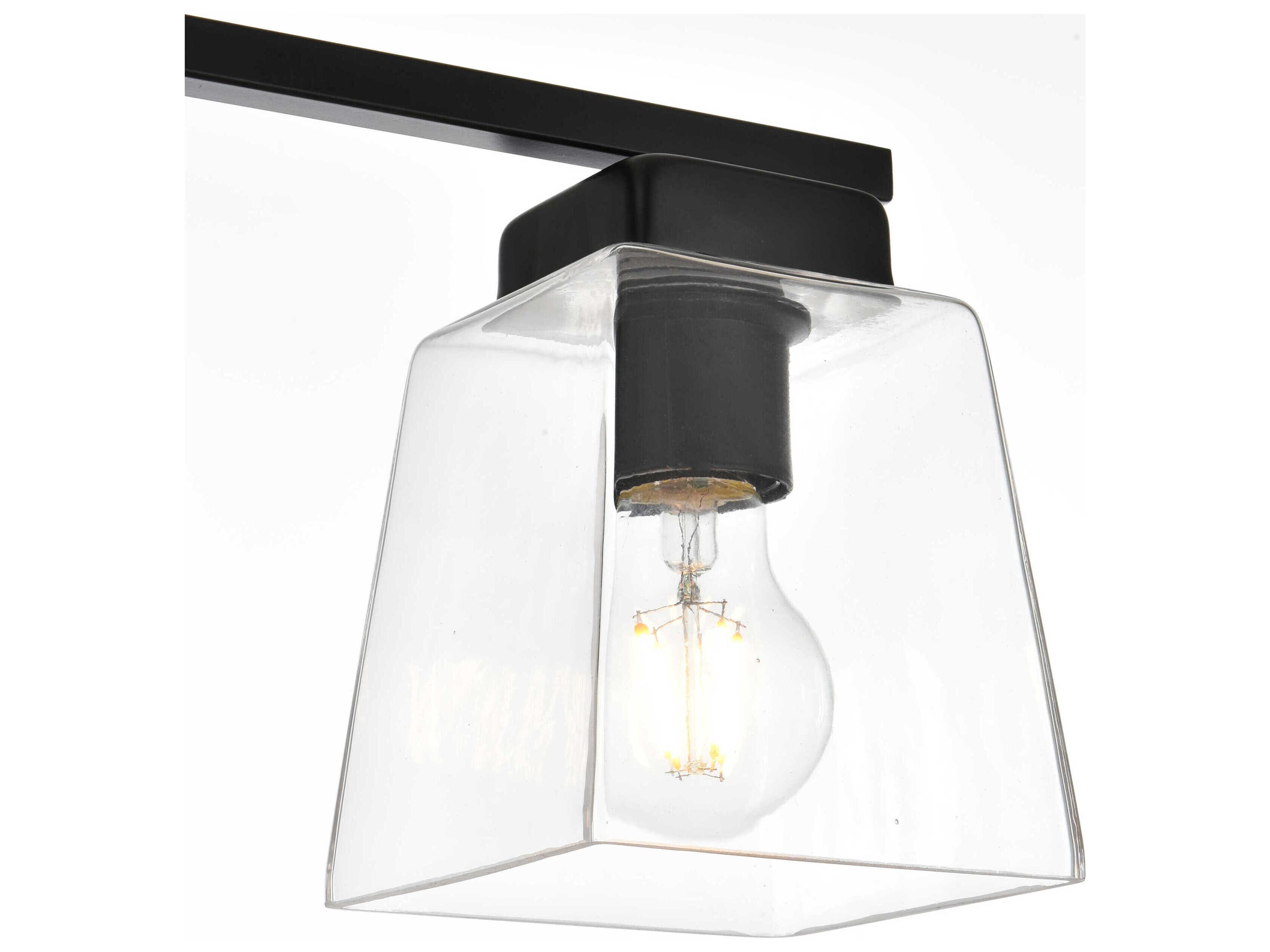 Elegant Lighting Merrick 4-Light Black Glass Vanity Light