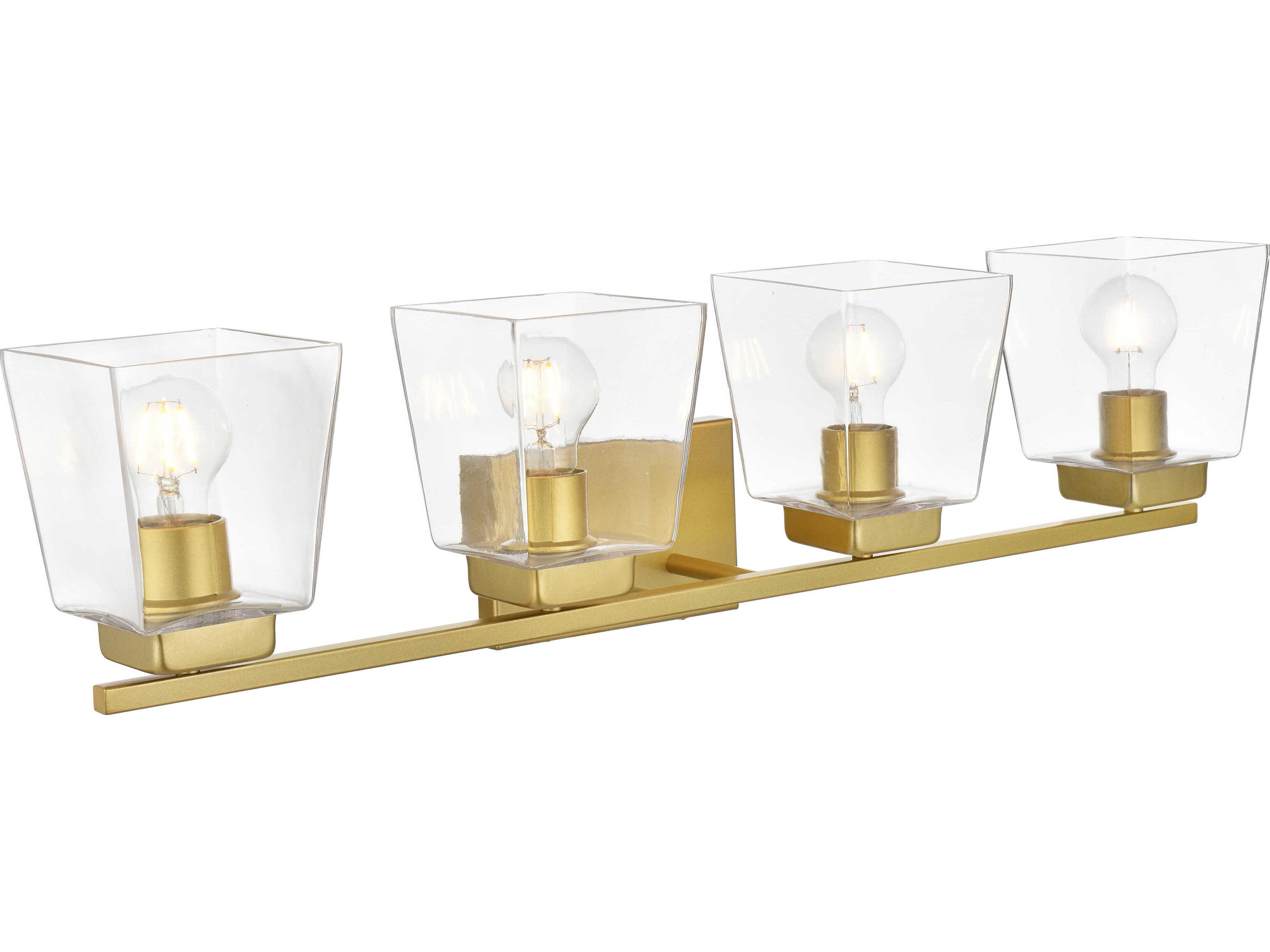Elegant Lighting Merrick 4-Light Brass Glass Vanity Light