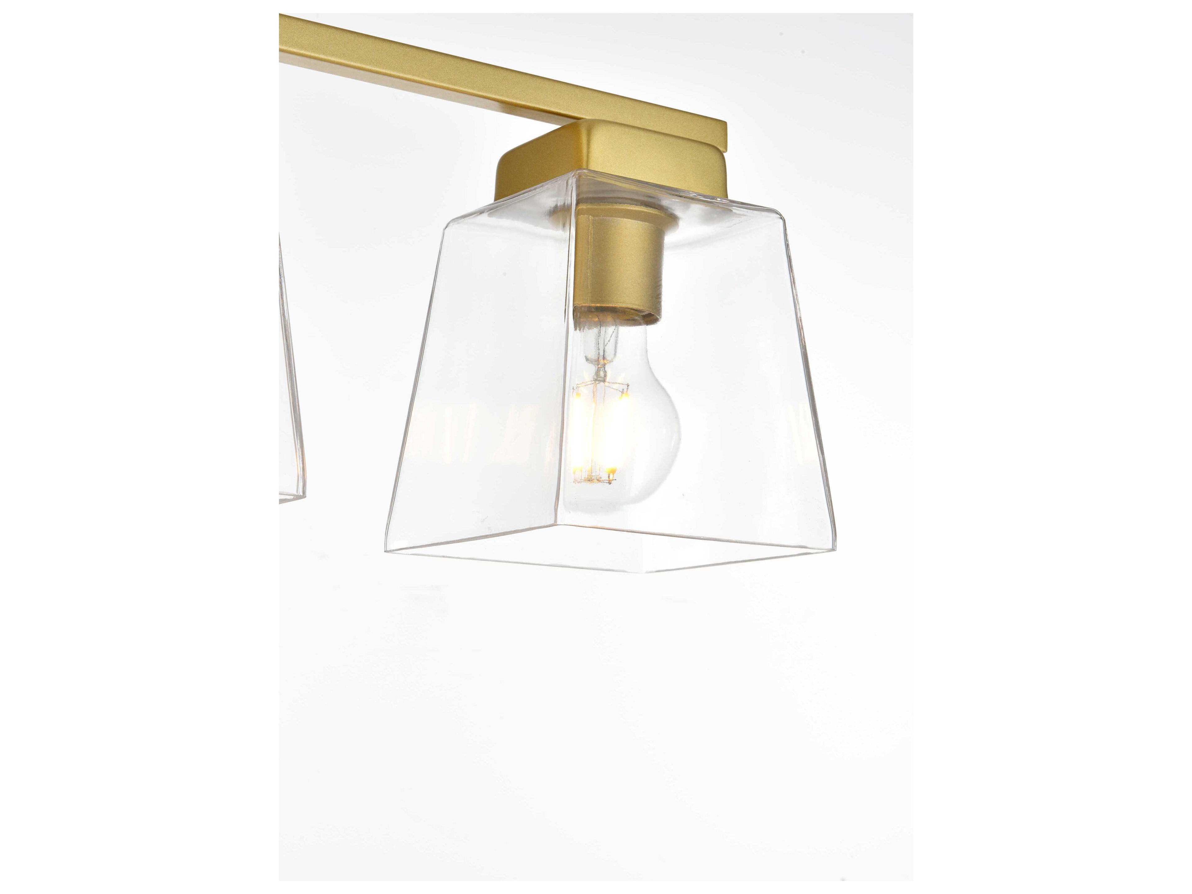 Elegant Lighting Merrick 4-Light Brass Glass Vanity Light