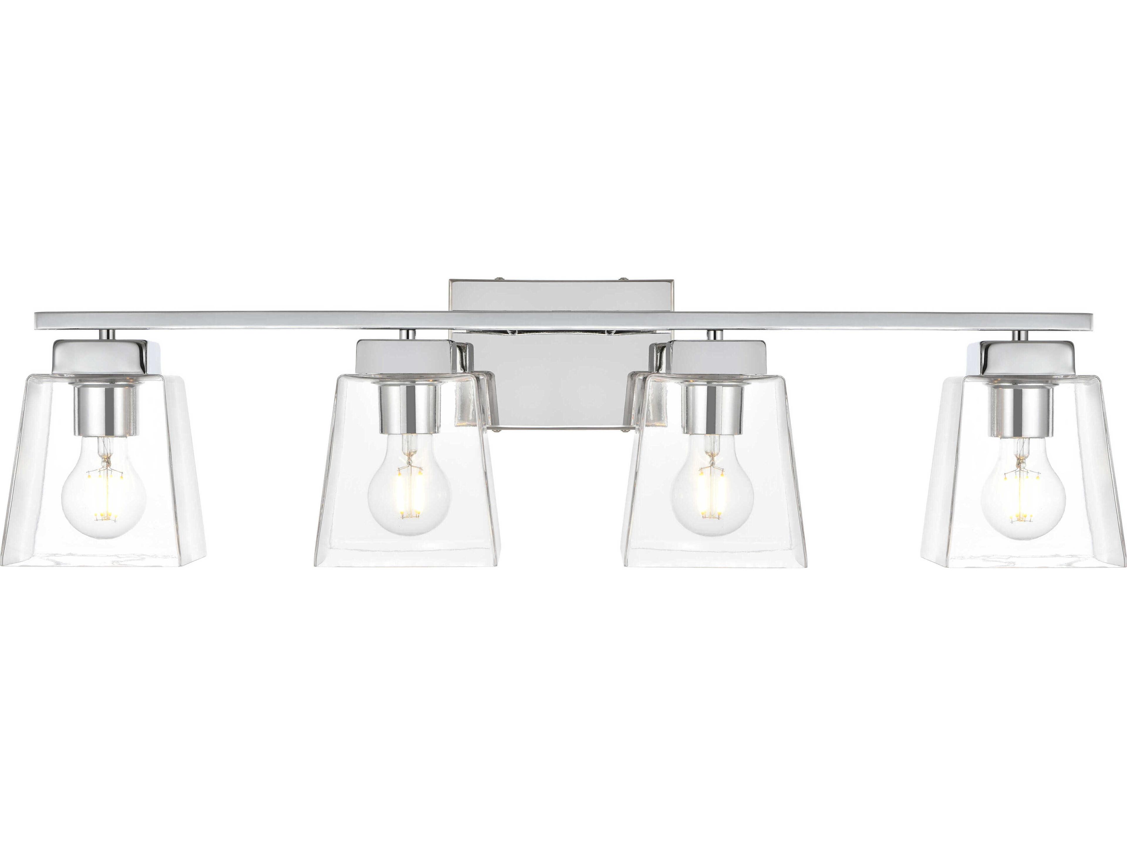 Elegant Lighting Merrick 4-Light Chrome Clear Glass Vanity Light