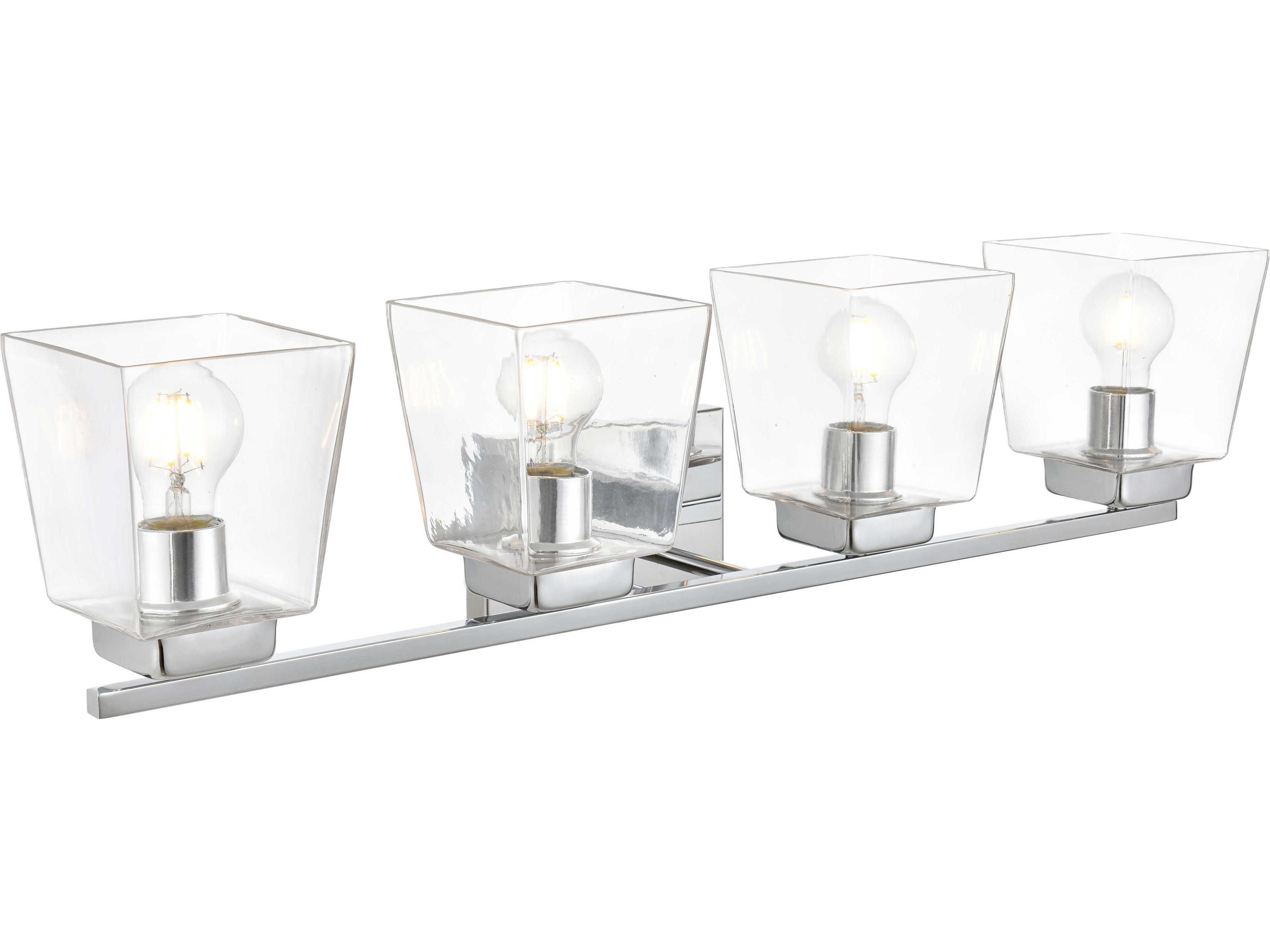 Elegant Lighting Merrick 4-Light Chrome Clear Glass Vanity Light