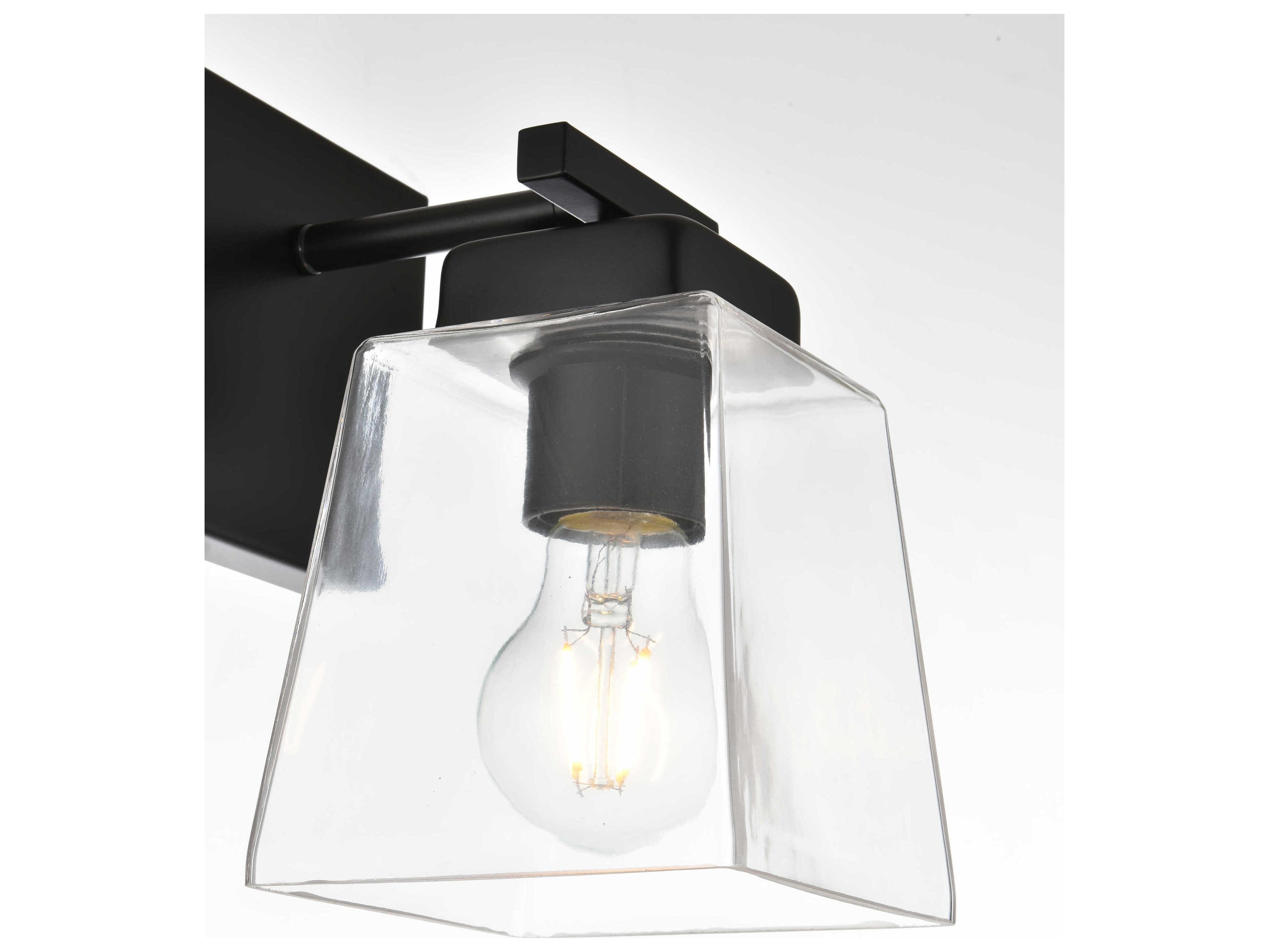 Elegant Lighting Merrick 1-Light Black Glass Wall Sconce