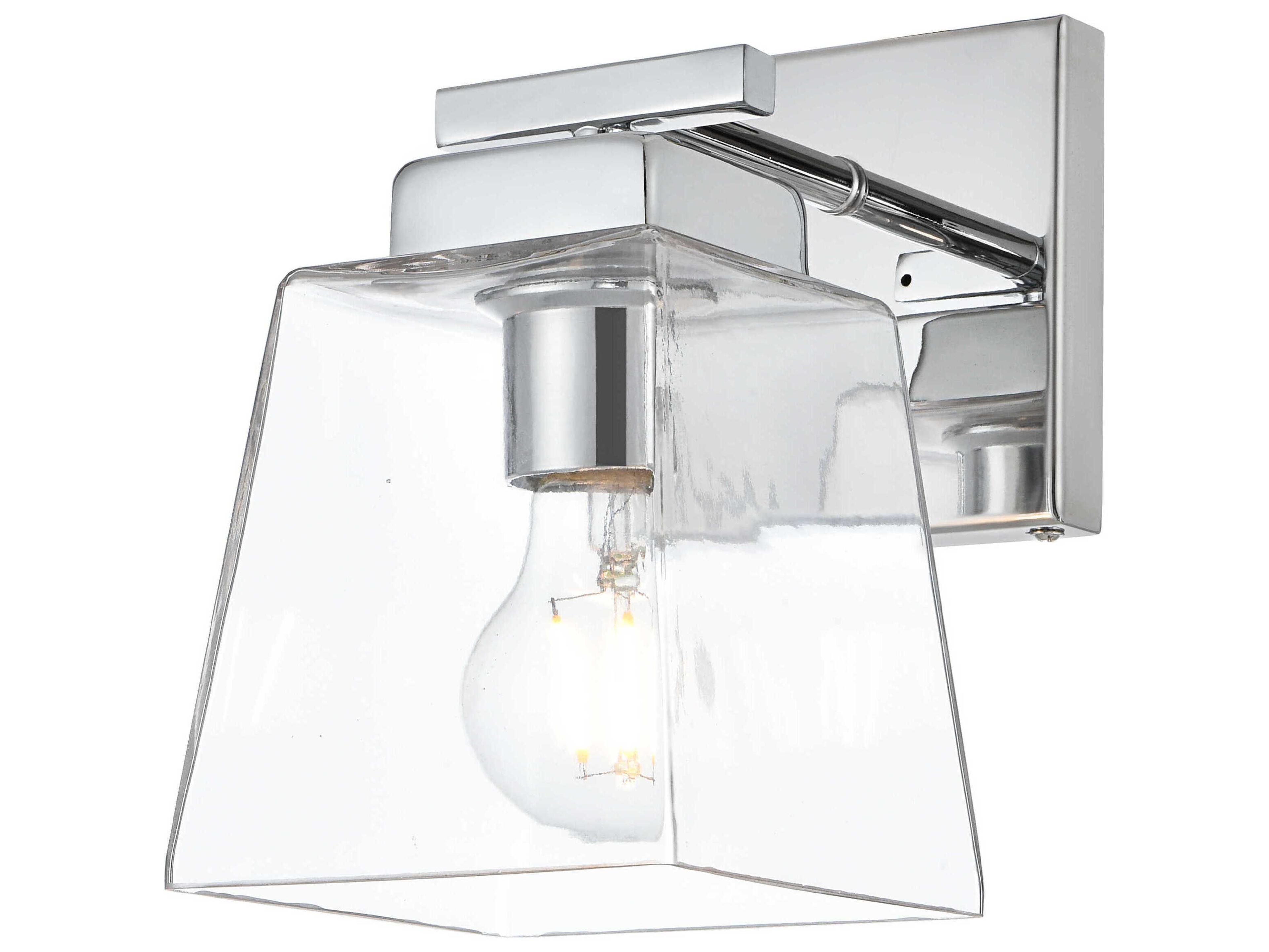 Merrick 1-Light Chrome Glass Wall Sconce