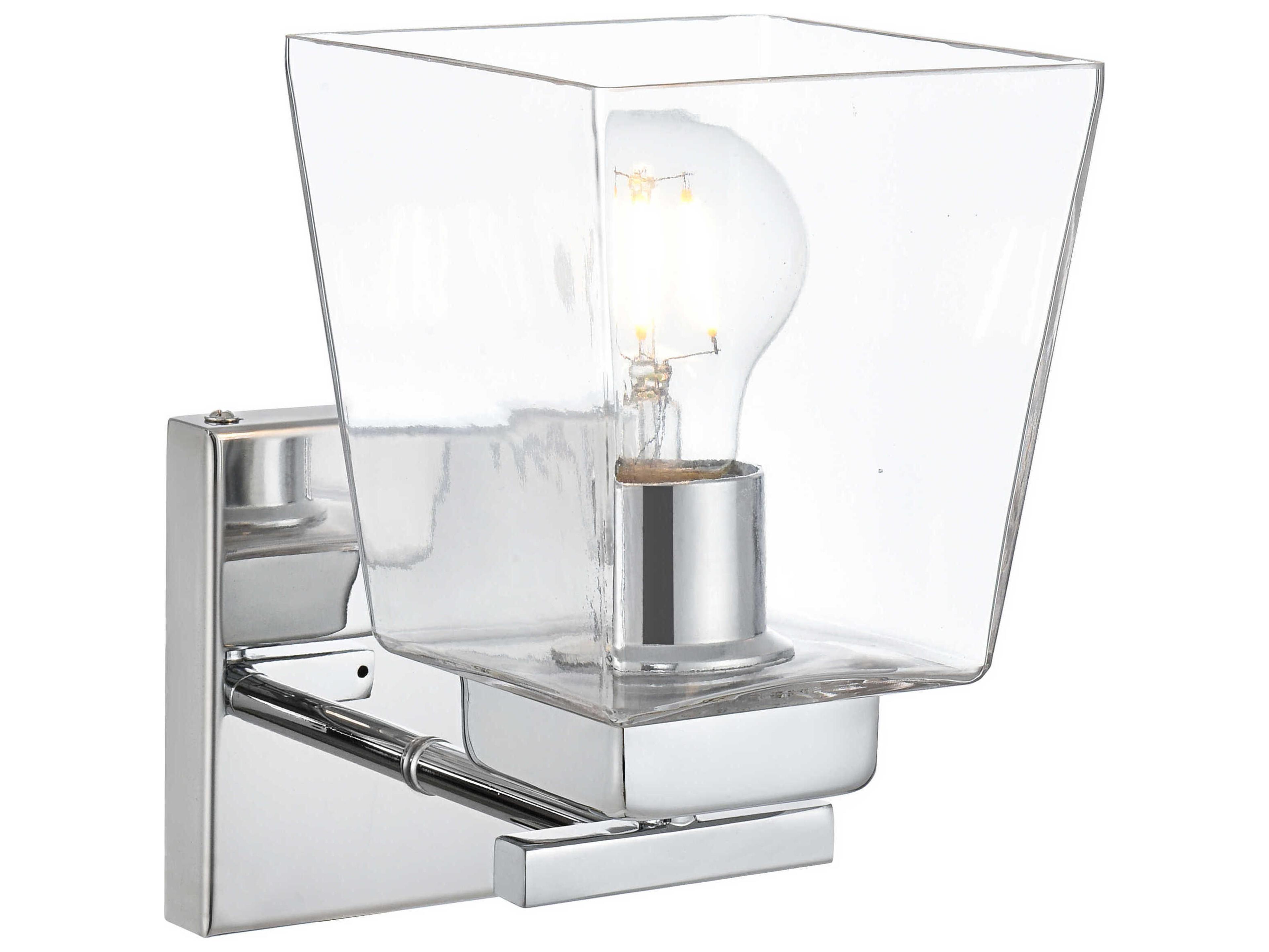 Elegant Lighting Merrick 1-Light Chrome Glass Wall Sconce