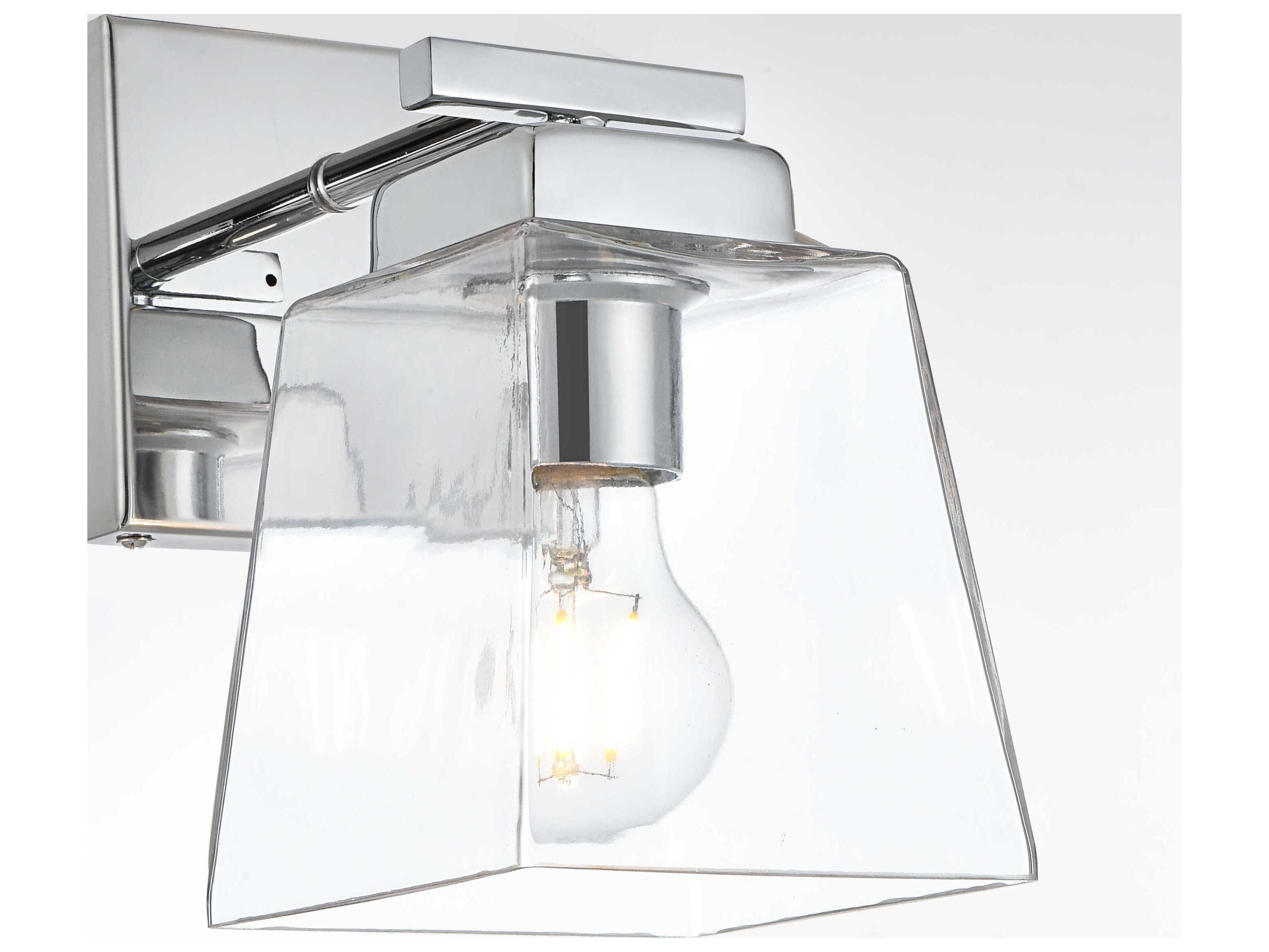 Elegant Lighting Merrick 1-Light Chrome Glass Wall Sconce