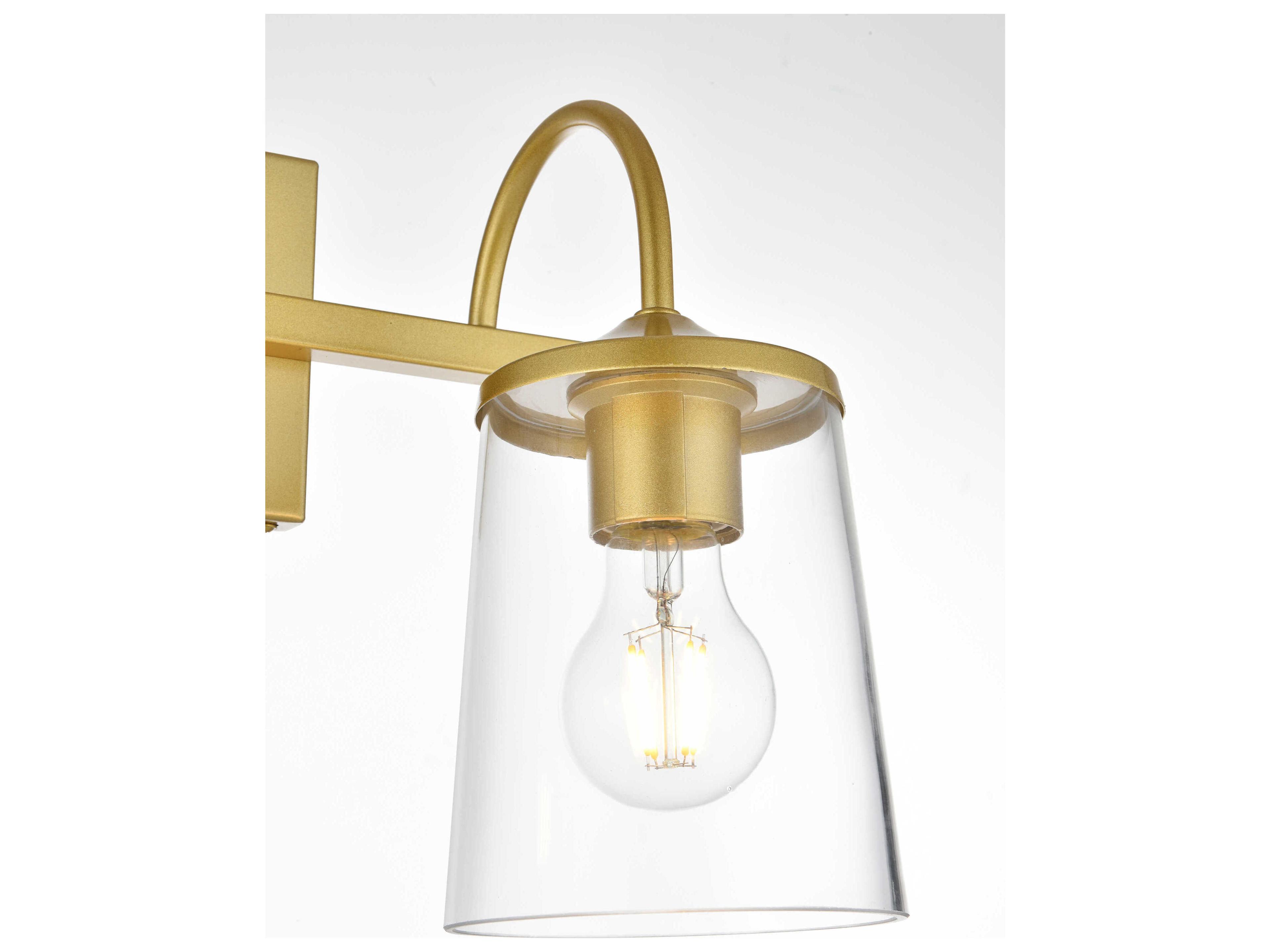 Elegant Lighting Avani 2-Light Brass Glass Vanity Light