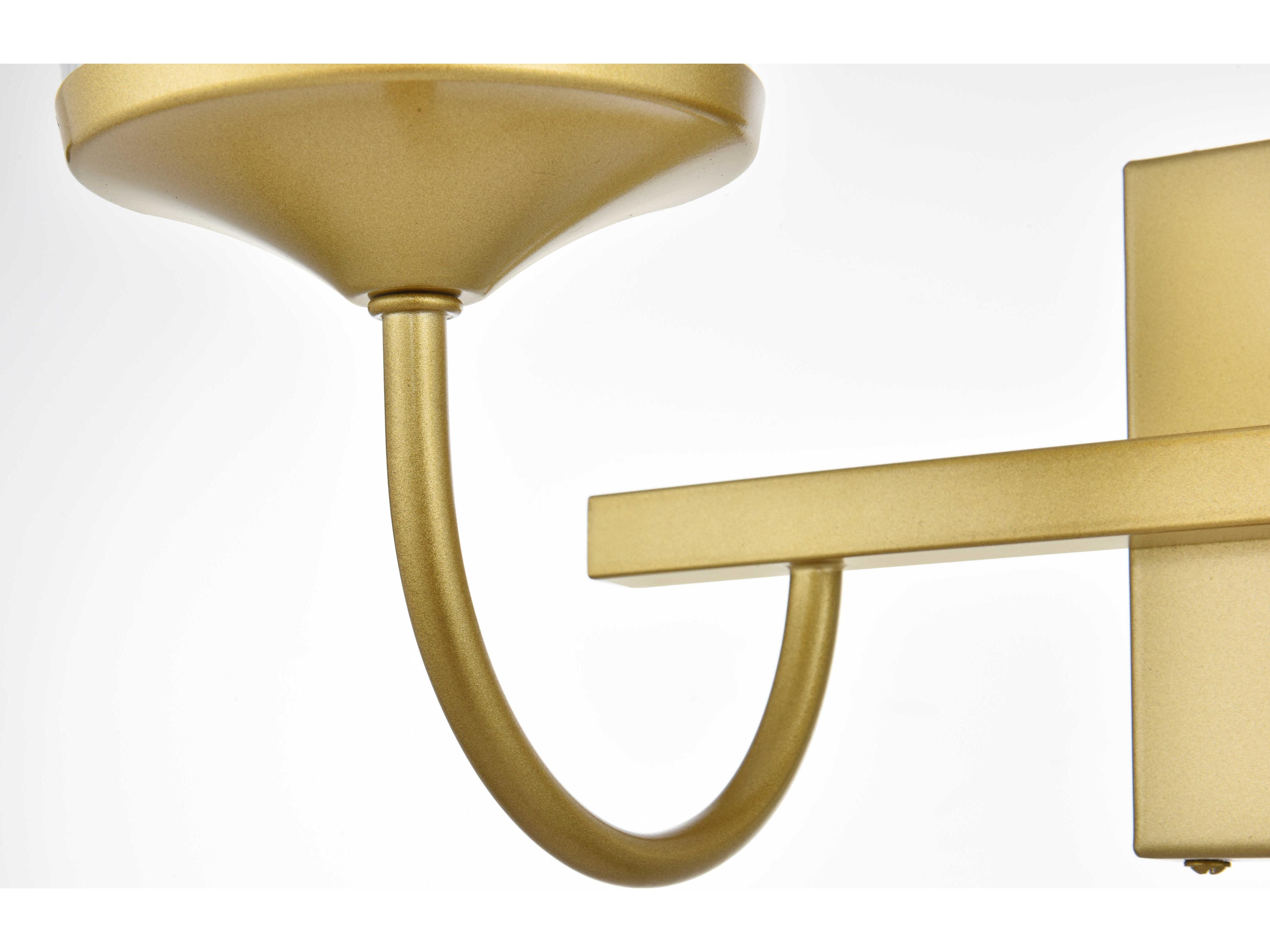 Elegant Lighting Avani 2-Light Brass Glass Vanity Light