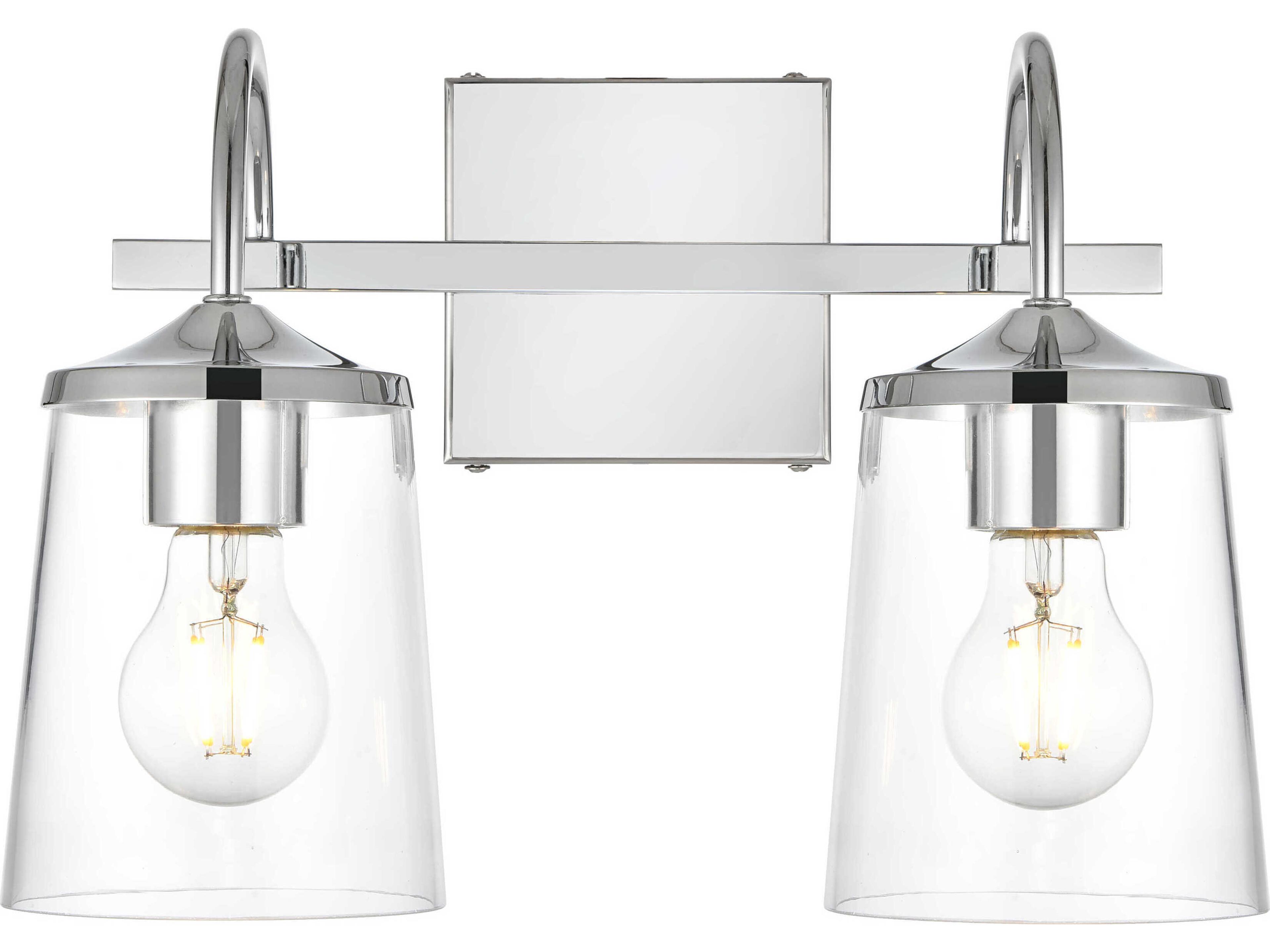 Elegant Lighting Avani 2-Light Chrome Glass Vanity Light