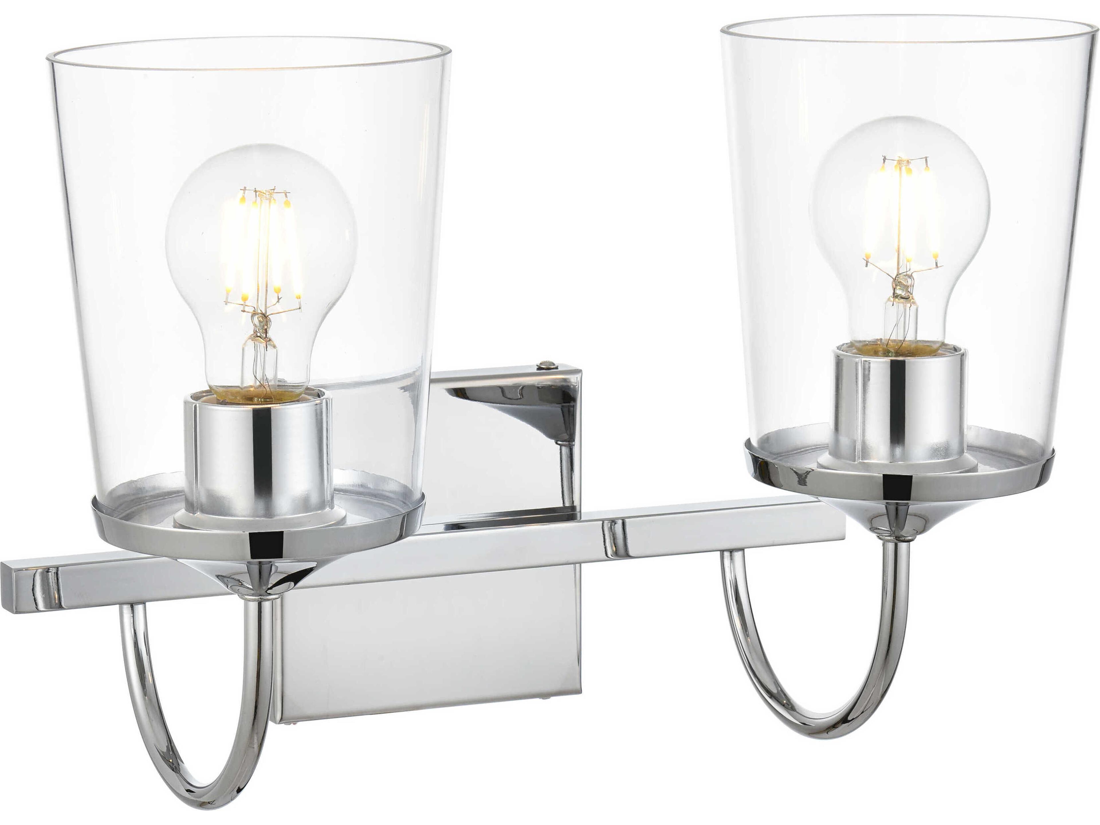 Elegant Lighting Avani 2-Light Chrome Glass Vanity Light