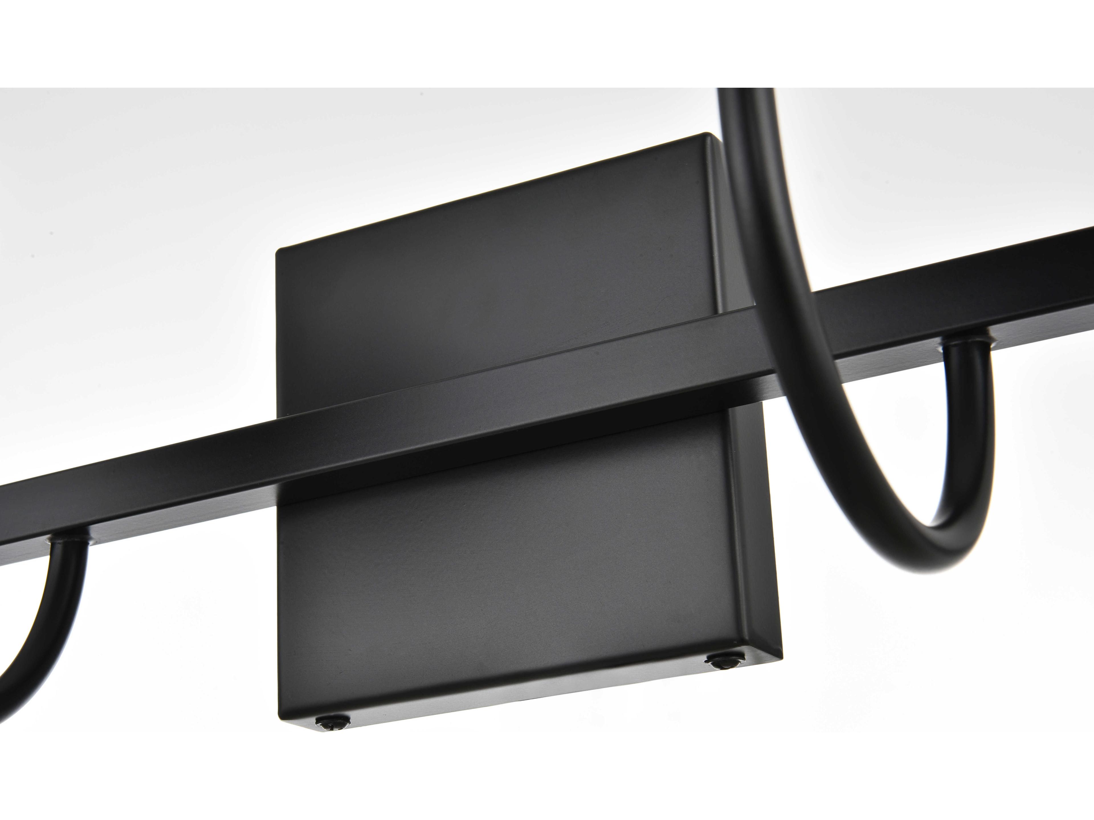 Elegant Lighting Avani 4-Light Black Glass Vanity Light