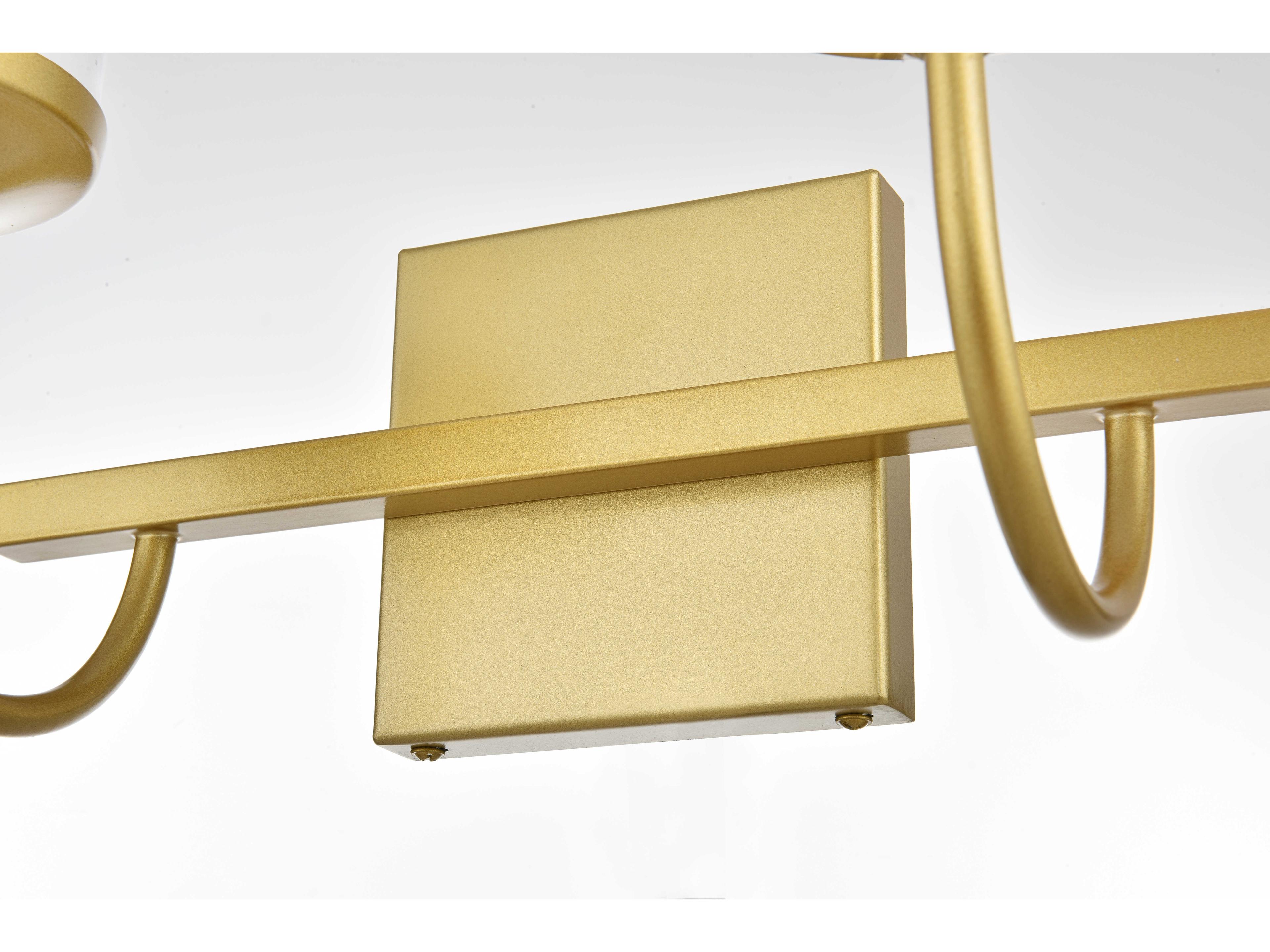 Elegant Lighting Avani 4-Light Brass Black Glass Vanity Light