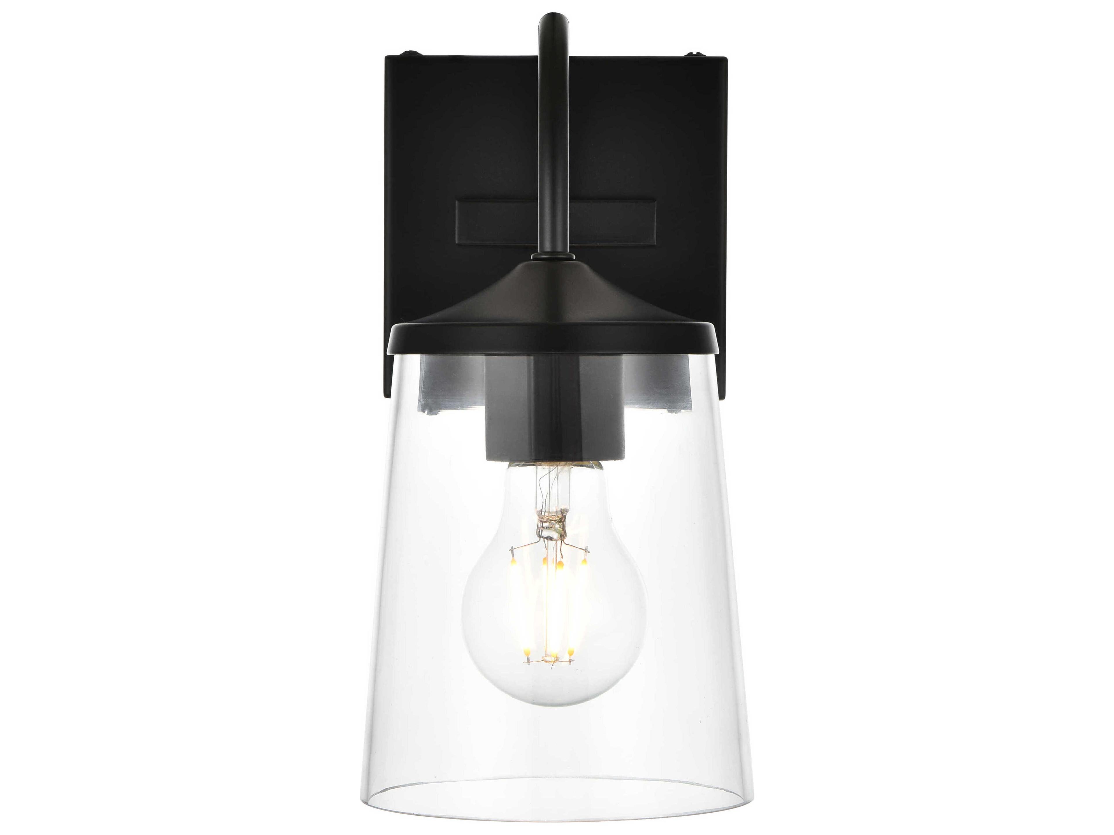 Elegant Lighting Avani 1-Light Black Glass Wall Sconce