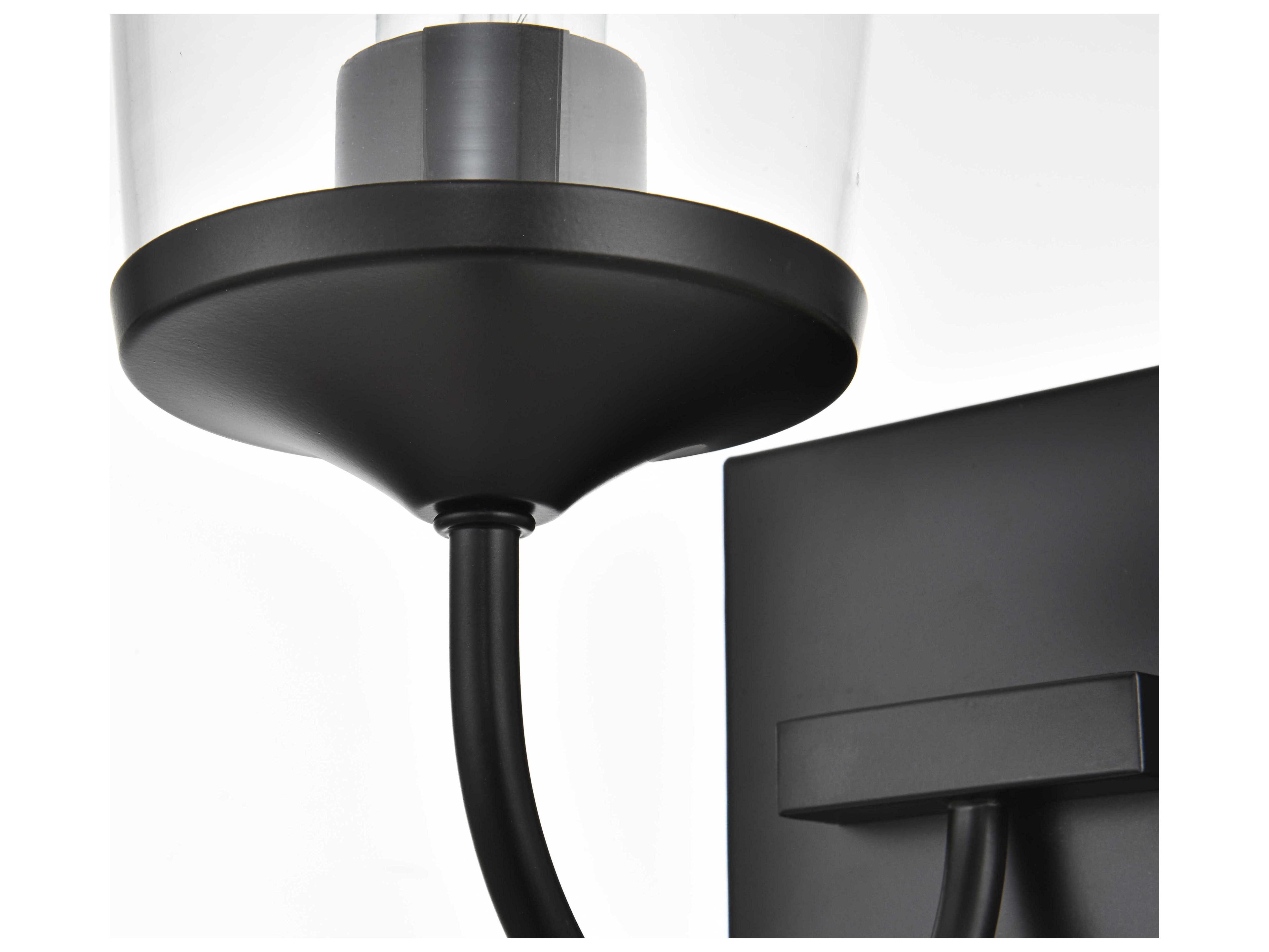 Elegant Lighting Avani 1-Light Black Glass Wall Sconce