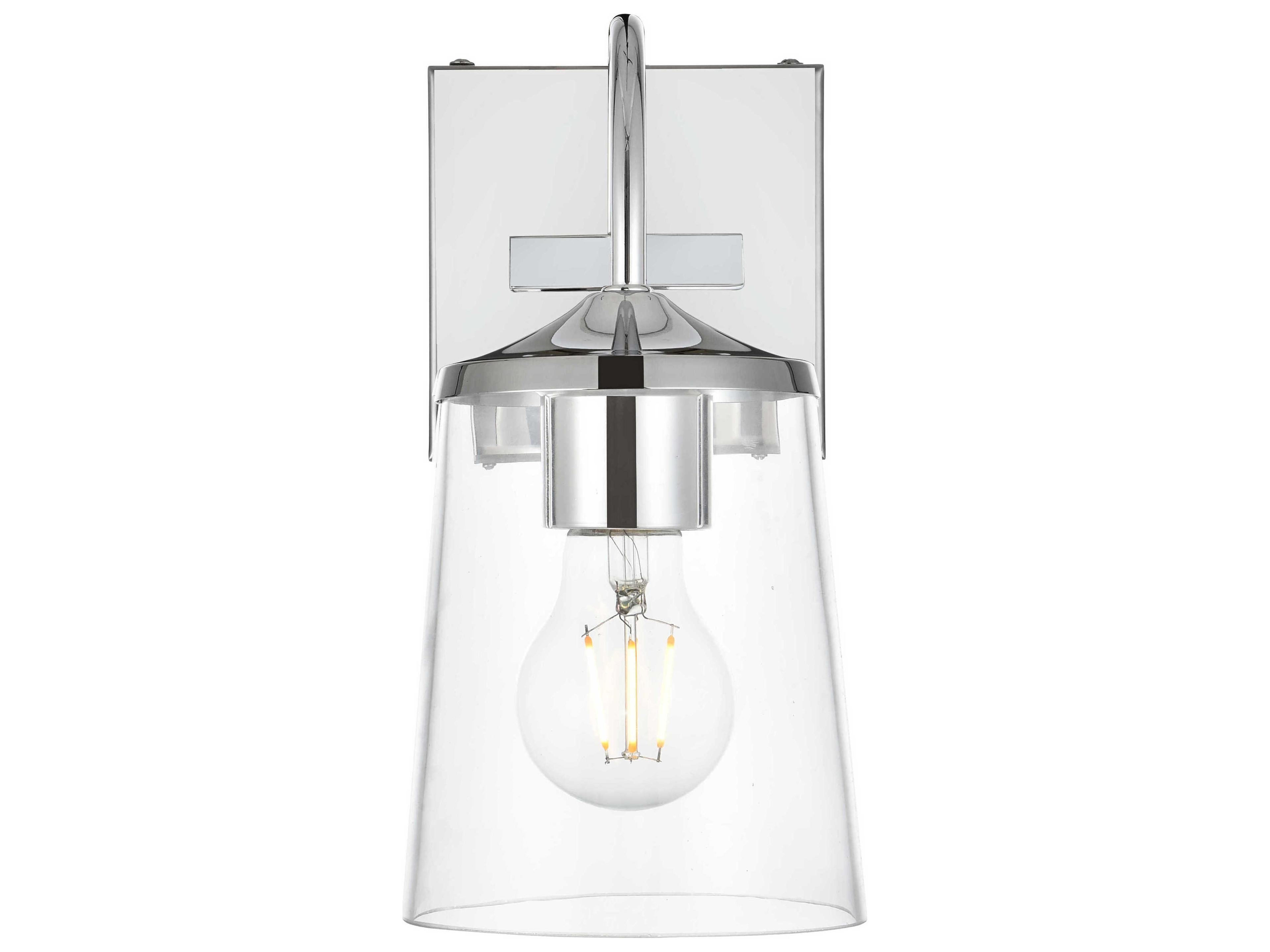 Elegant Lighting Avani 1-Light Chrome Glass Wall Sconce