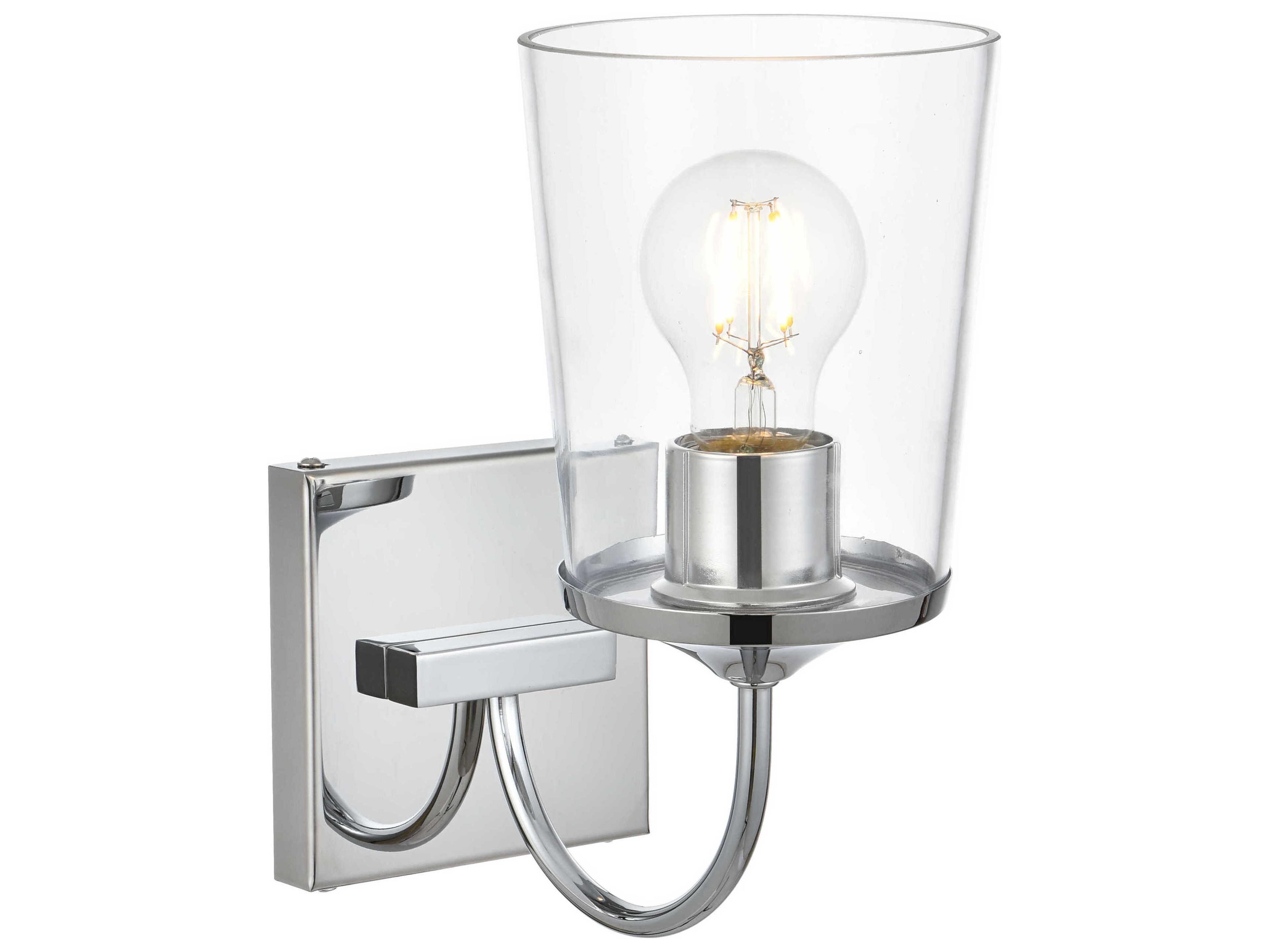 Elegant Lighting Avani 1-Light Chrome Glass Wall Sconce