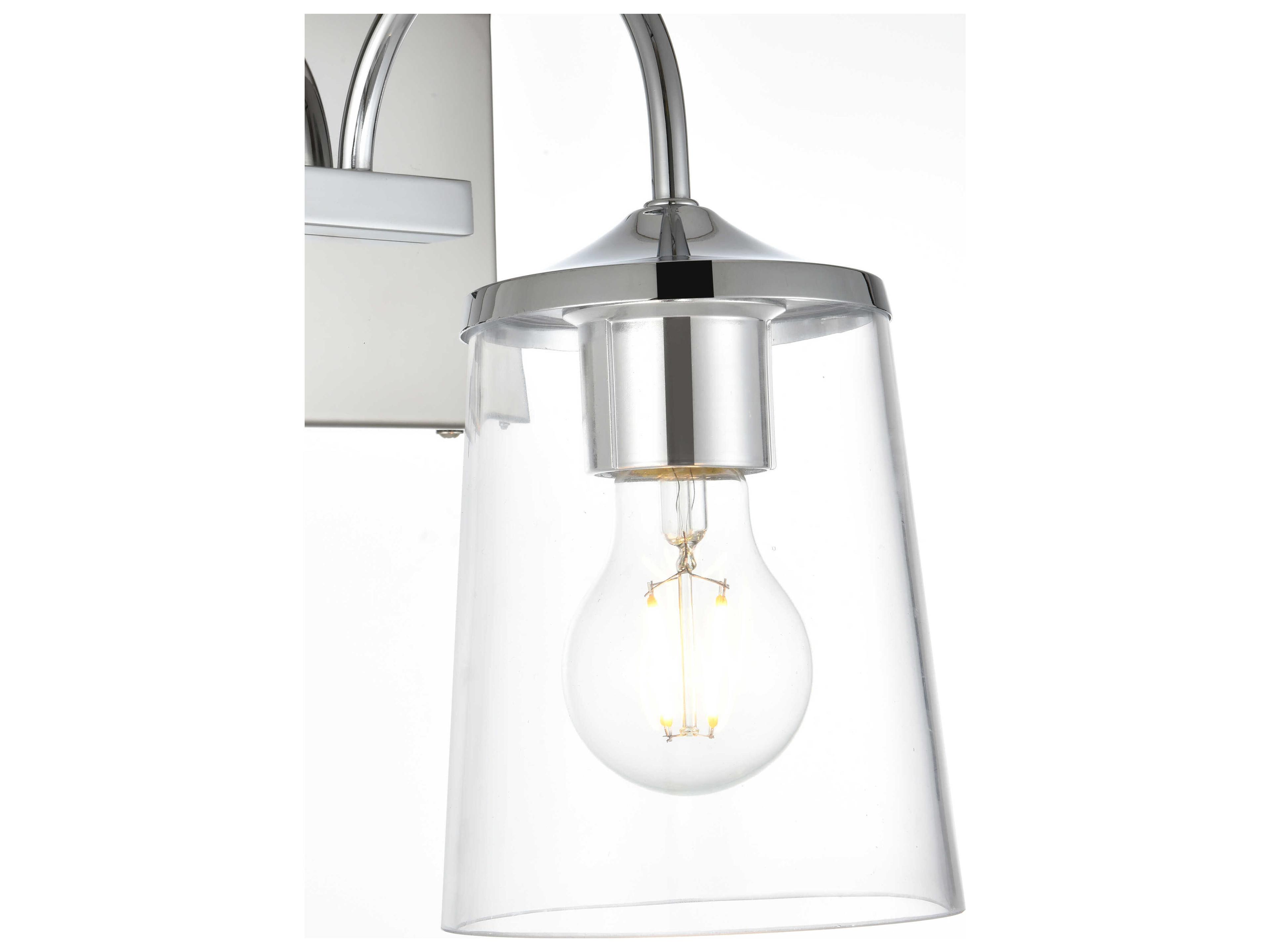 Elegant Lighting Avani 1-Light Chrome Glass Wall Sconce