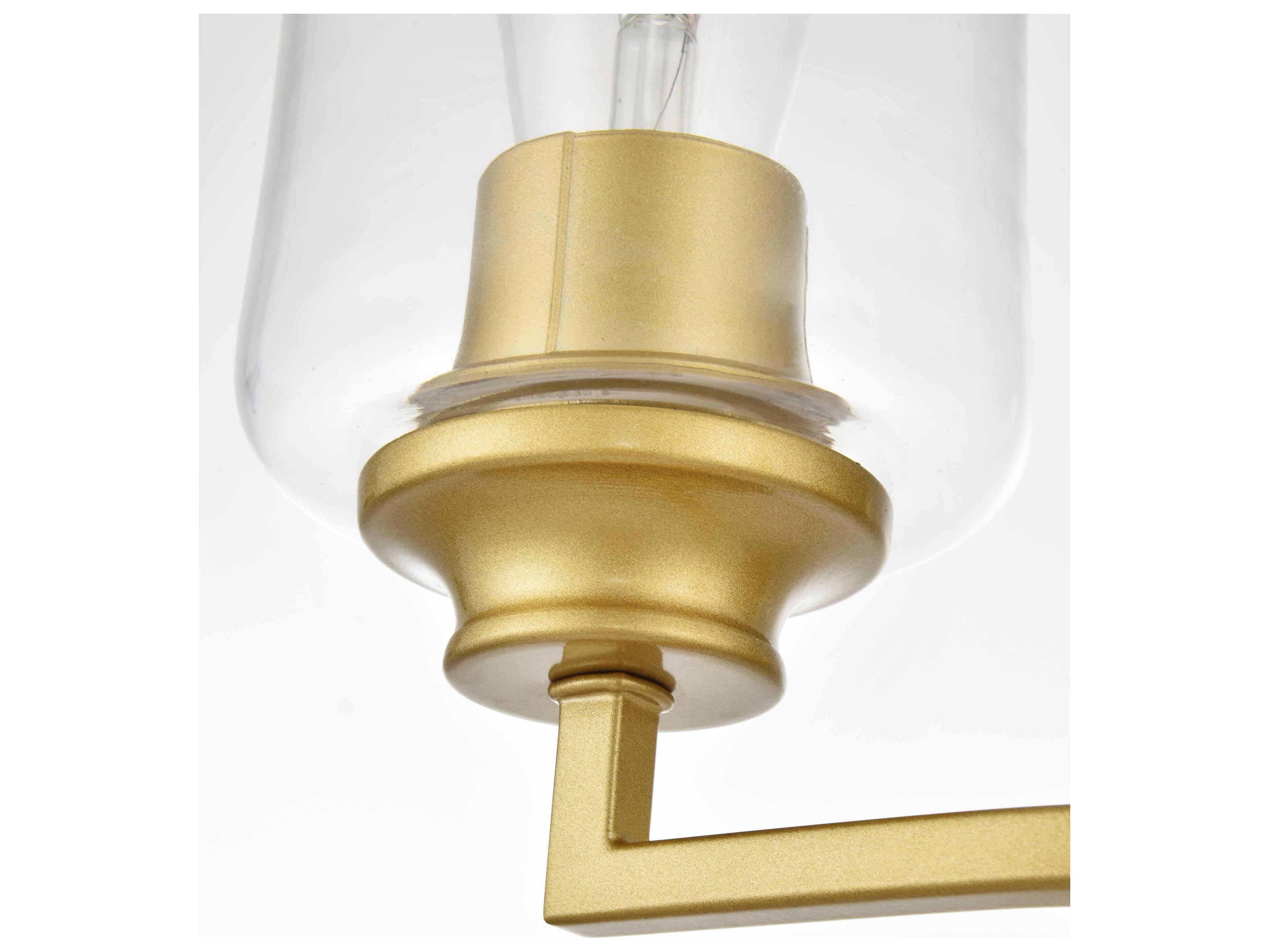 Elegant Lighting Ronnie 2-Light Brass Glass Vanity Light