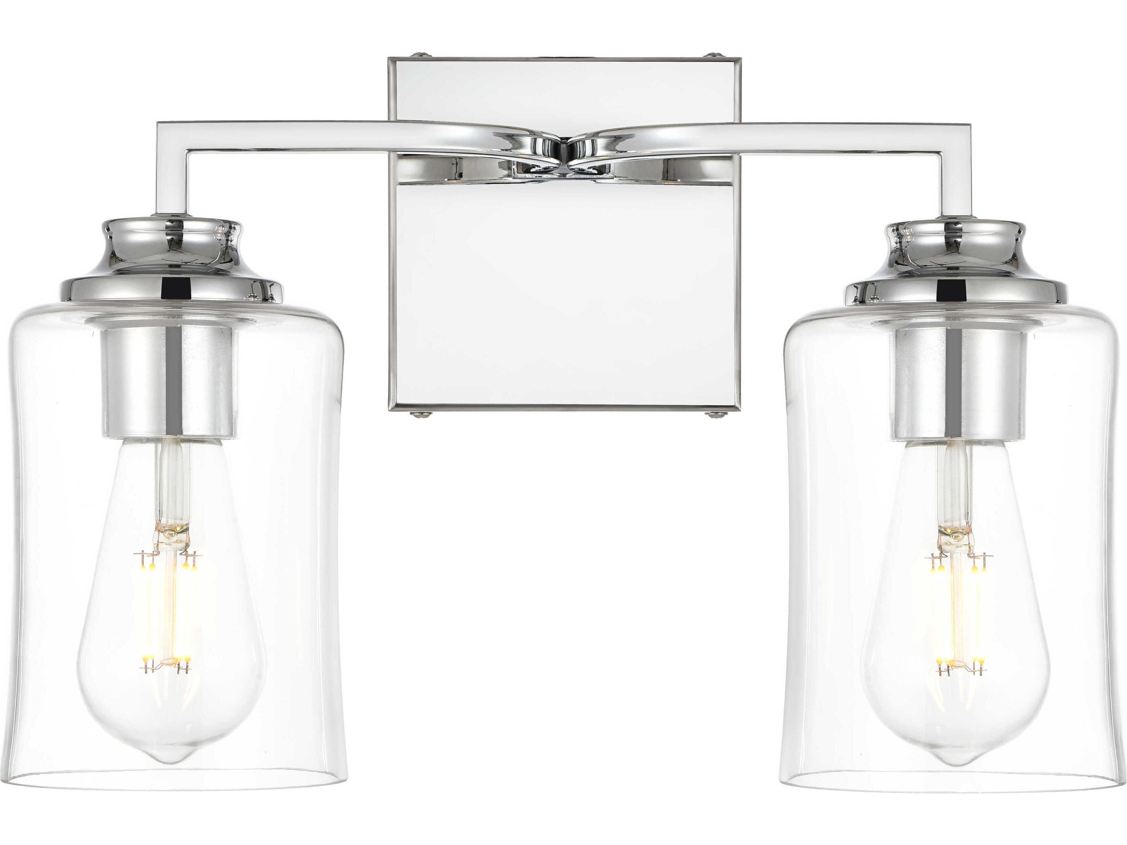Elegant Lighting Ronnie 2-Light Chrome Glass Vanity Light