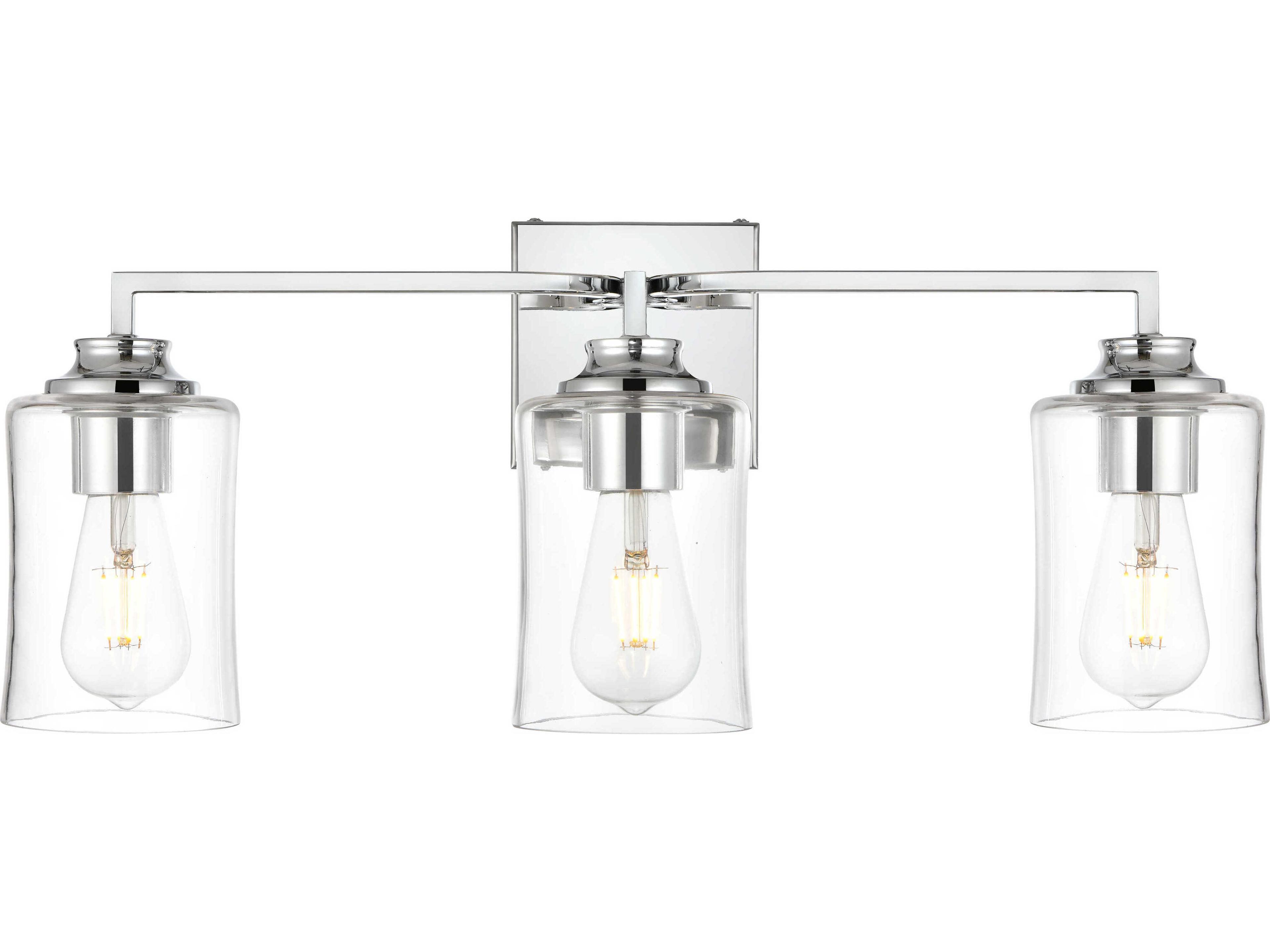 Elegant Lighting Ronnie 3-Light Chrome Glass Vanity Light