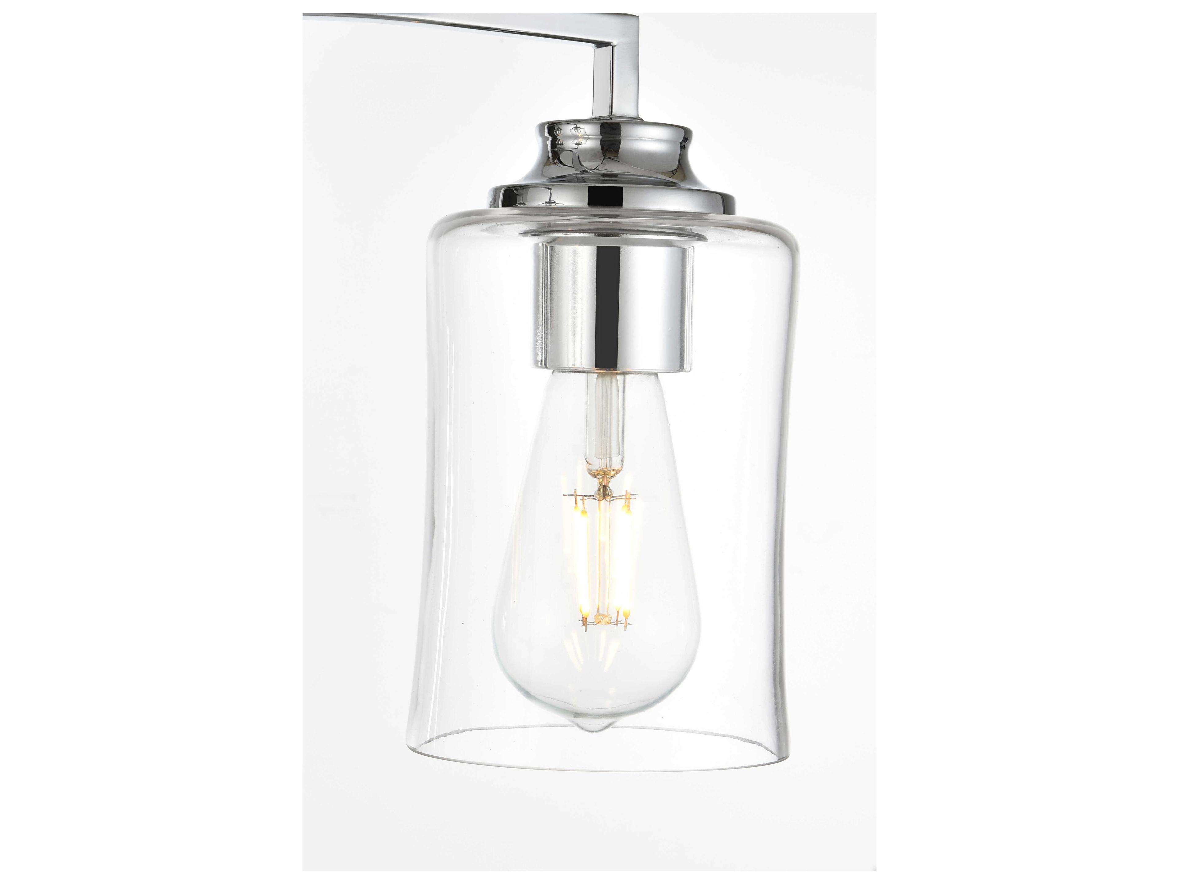 Elegant Lighting Ronnie 3-Light Chrome Glass Vanity Light