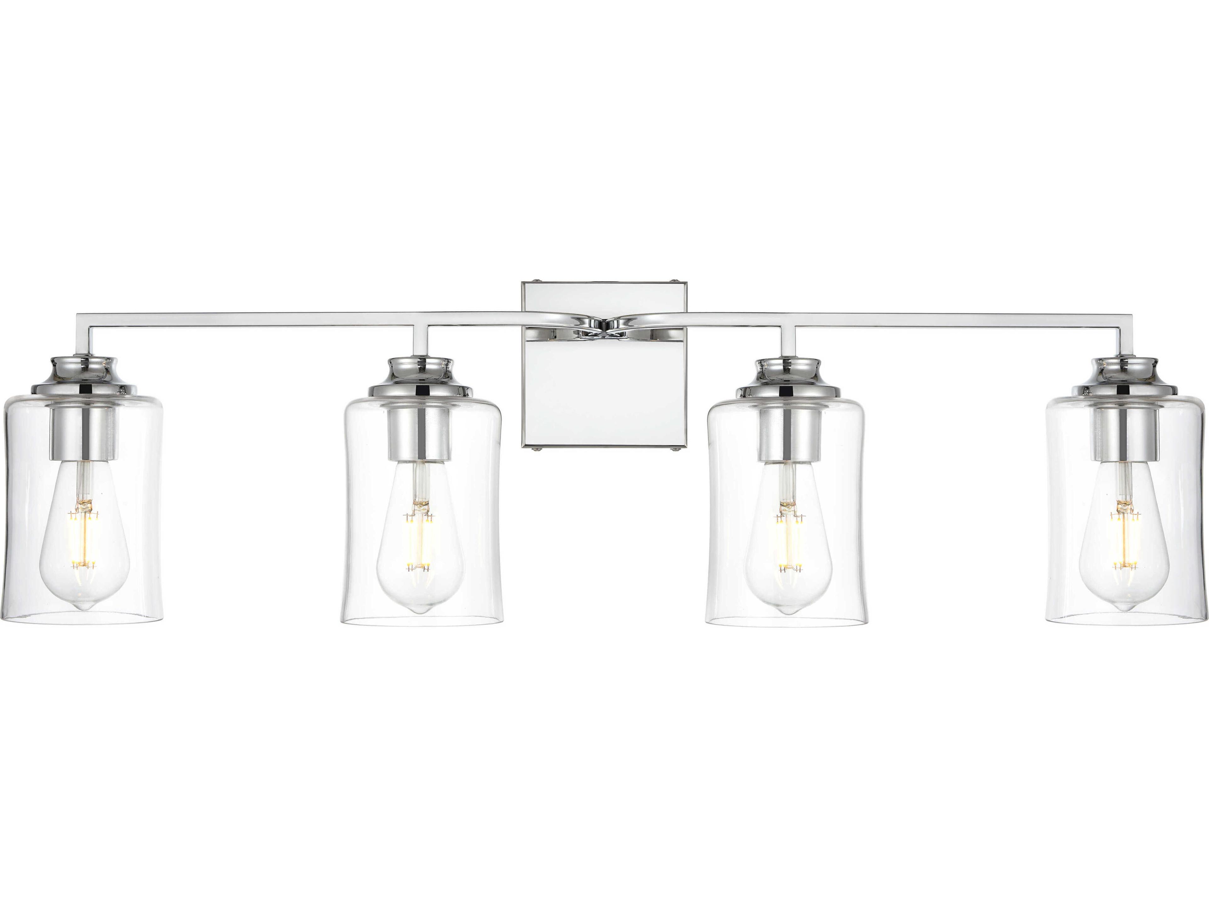Elegant Lighting Ronnie 4-Light Chrome Glass Vanity Light