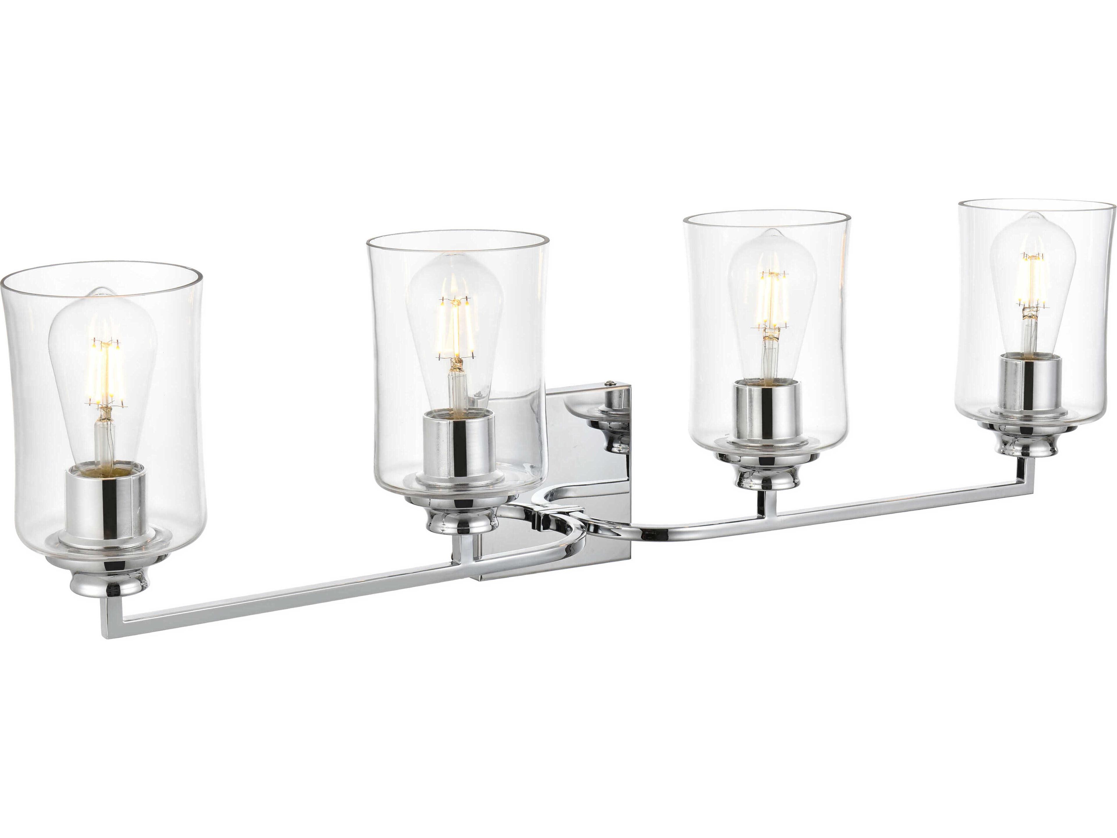 Elegant Lighting Ronnie 4-Light Chrome Glass Vanity Light