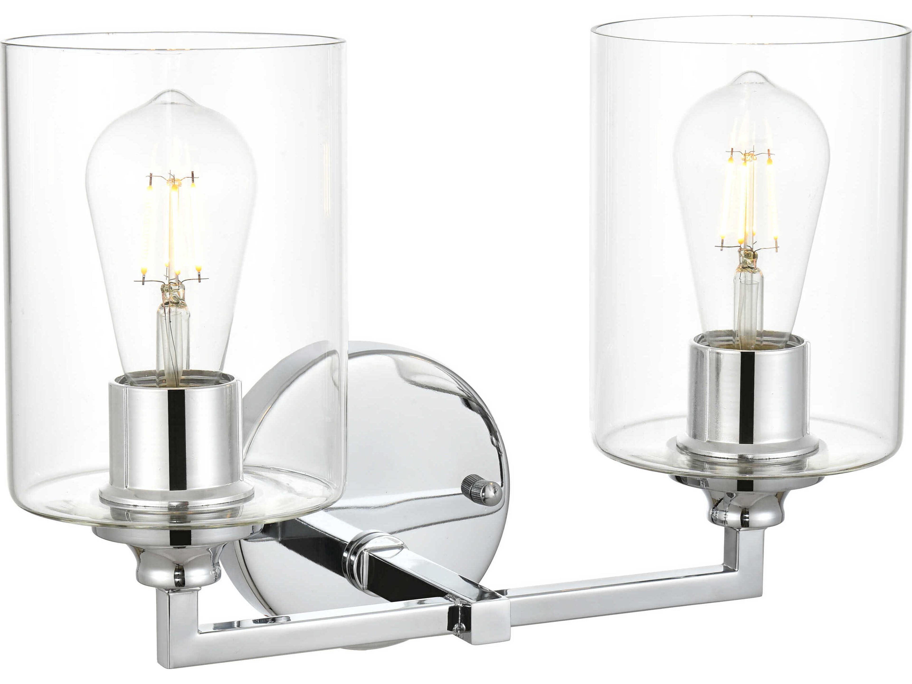 Elegant Lighting Mayson 2-Light Chrome Glass Vanity Light