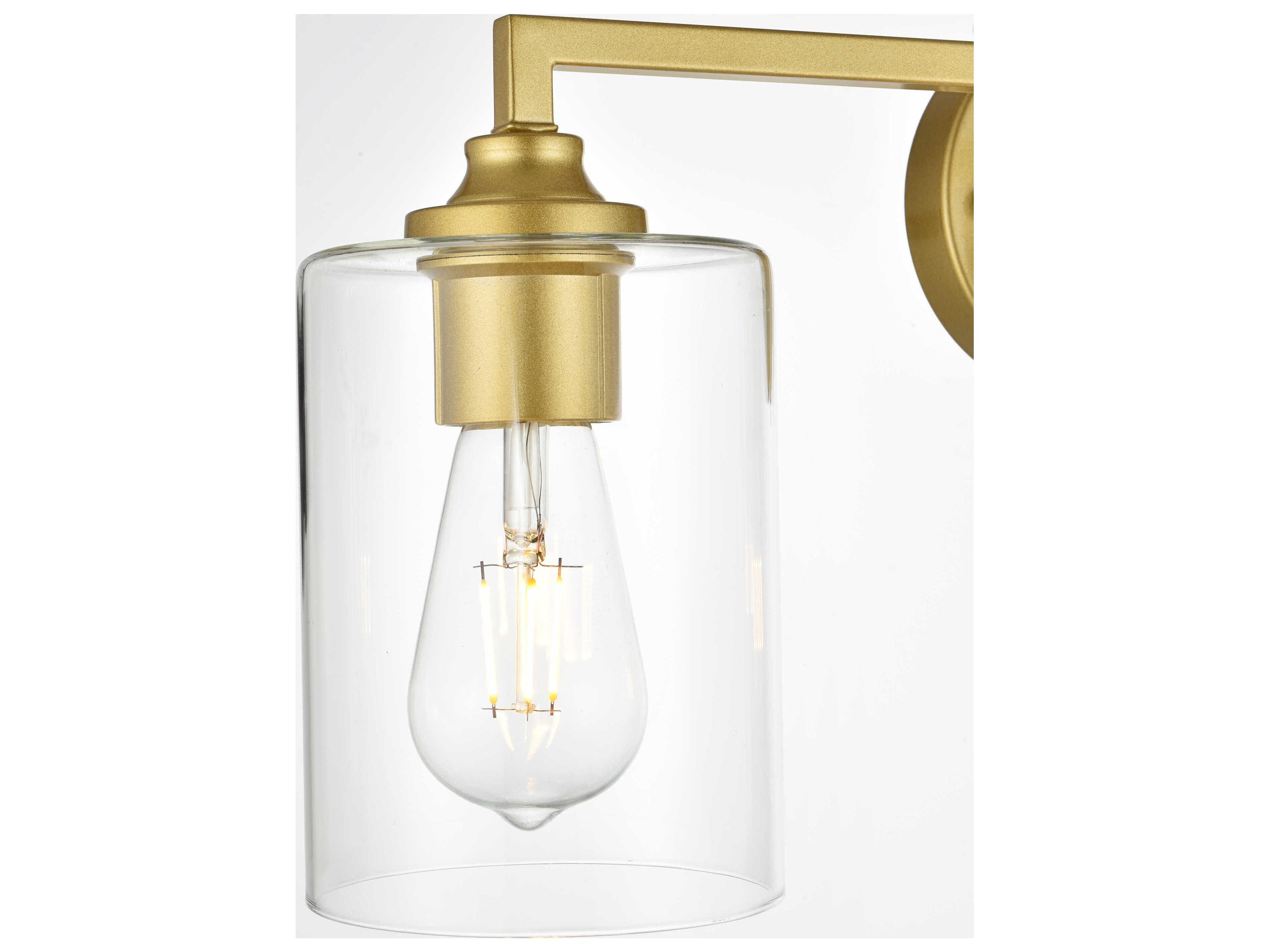 Elegant Lighting Mayson 3-Light Brass Glass Vanity Light