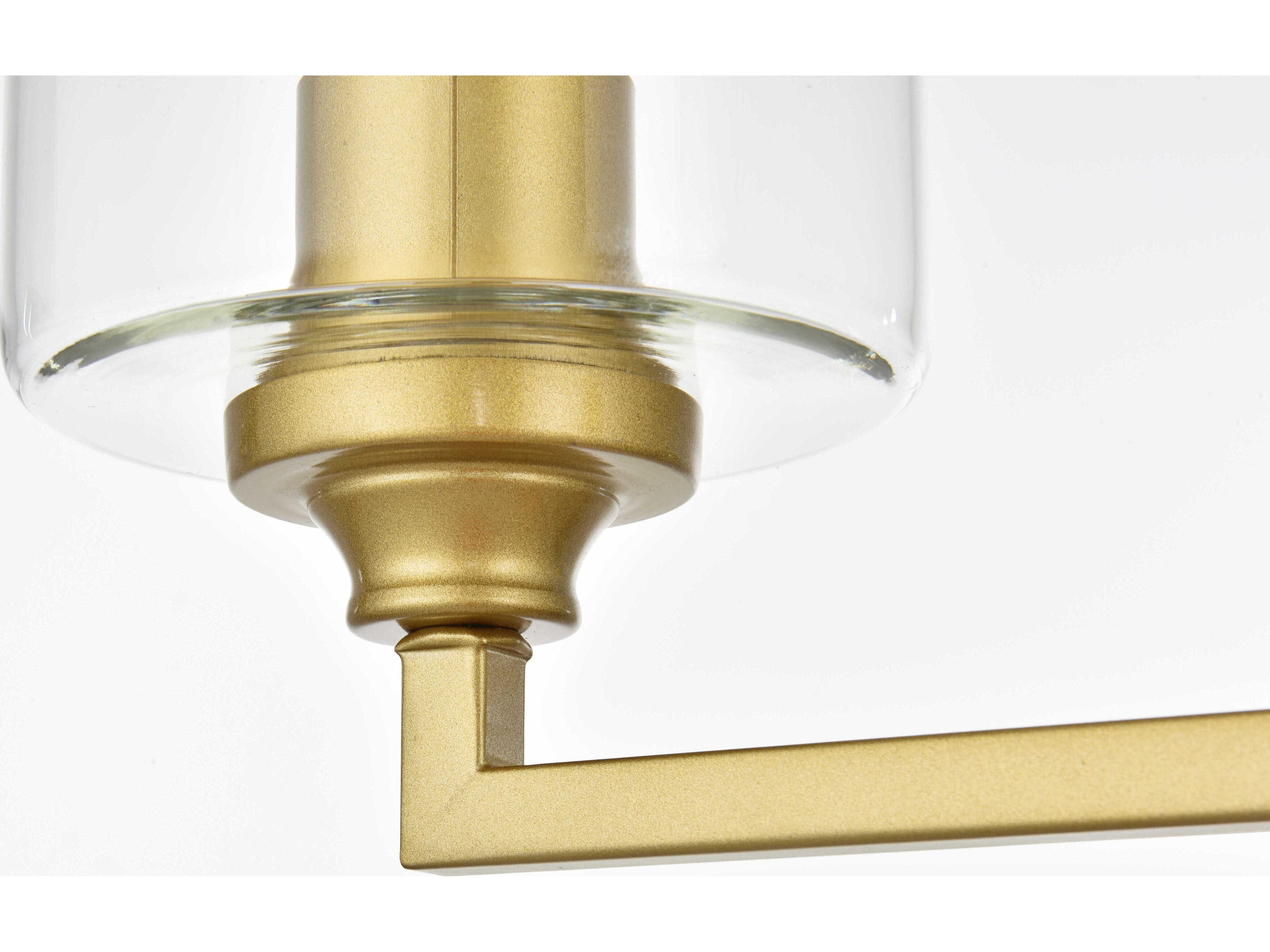 Elegant Lighting Mayson 3-Light Brass Glass Vanity Light