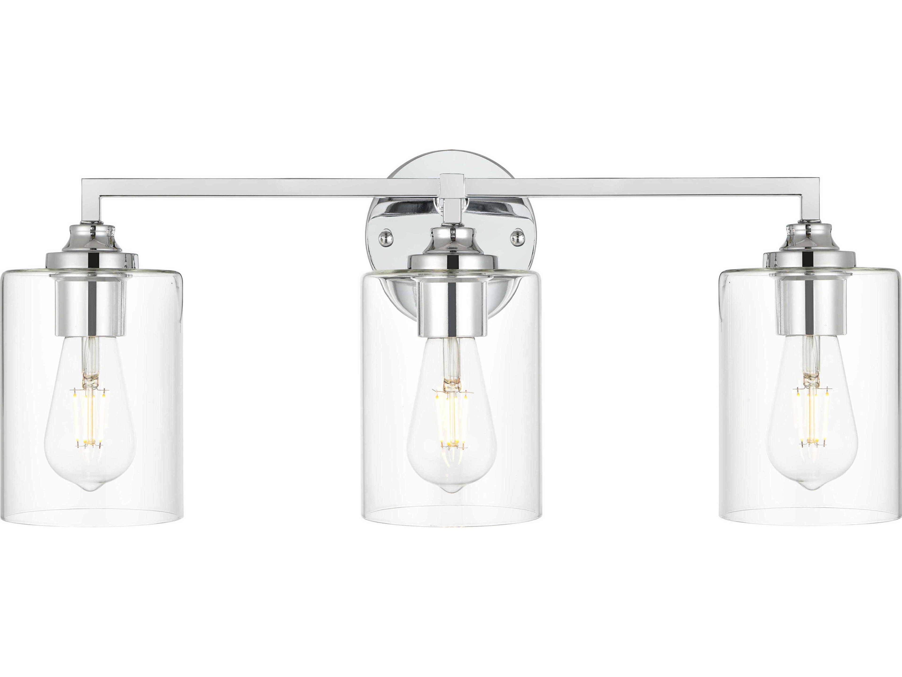 Elegant Lighting Mayson 3-Light Chrome Glass Vanity Light