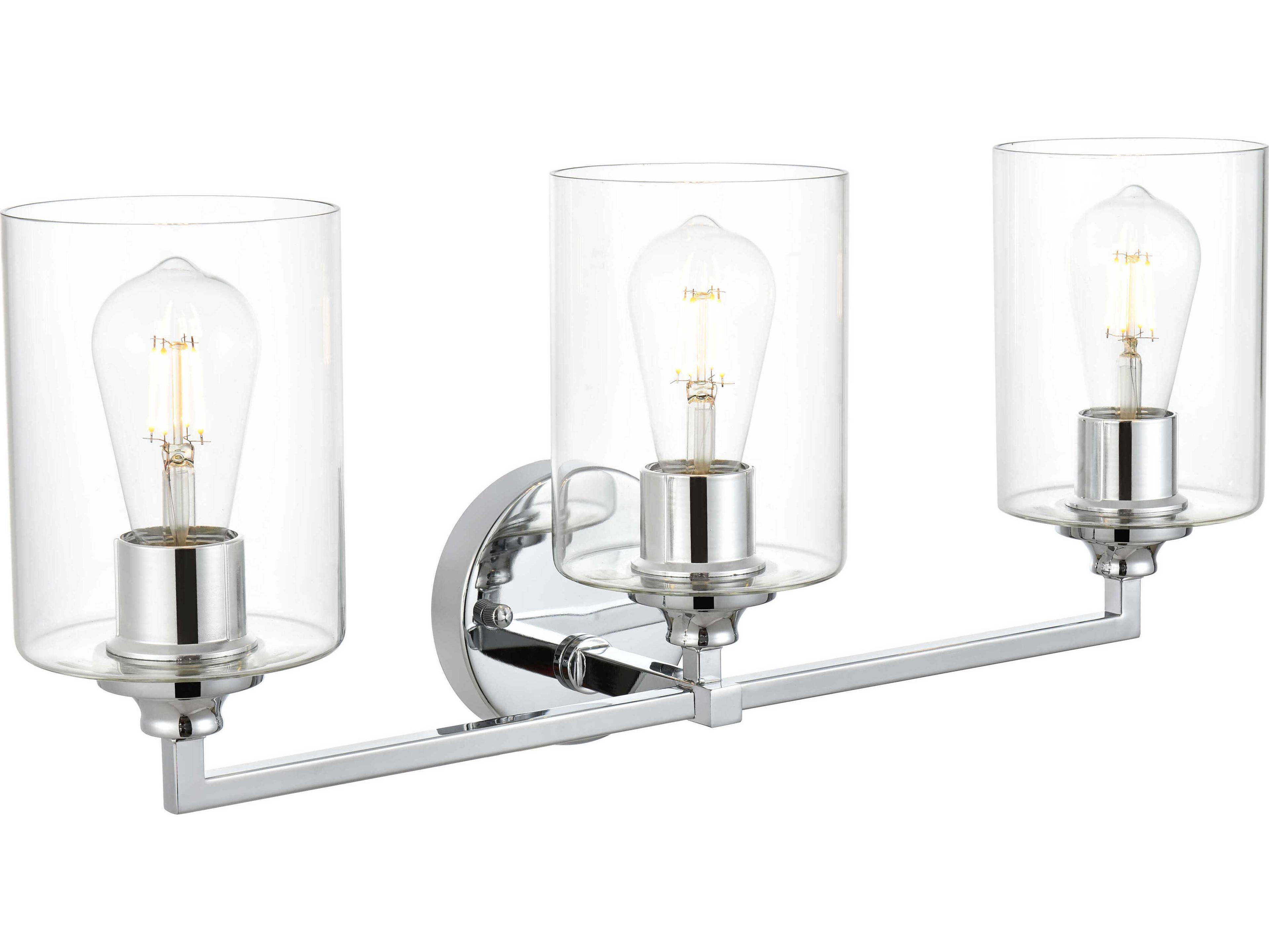 Elegant Lighting Mayson 3-Light Chrome Glass Vanity Light