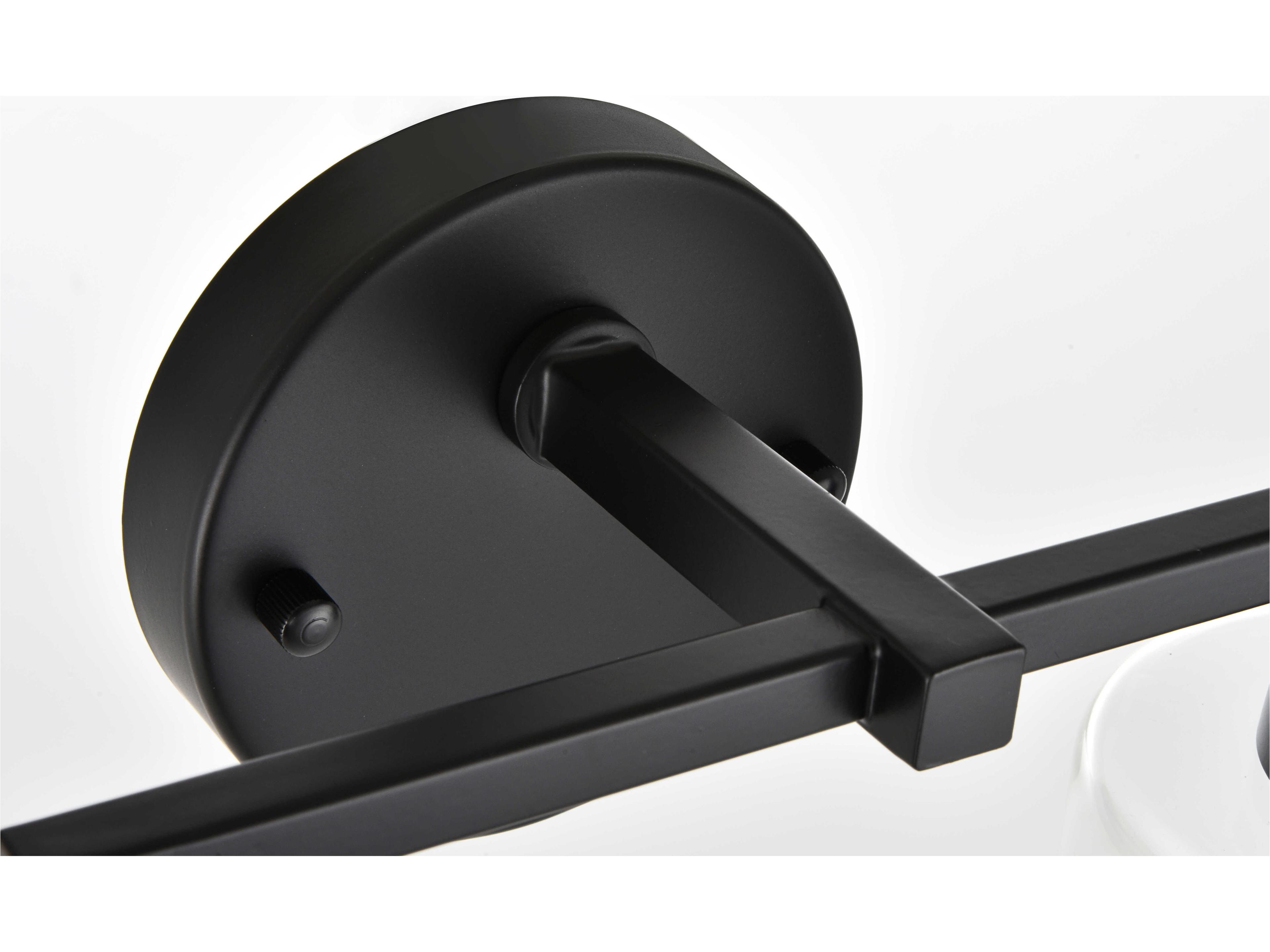 Elegant Lighting Mayson 4-Light Black Glass Vanity Light