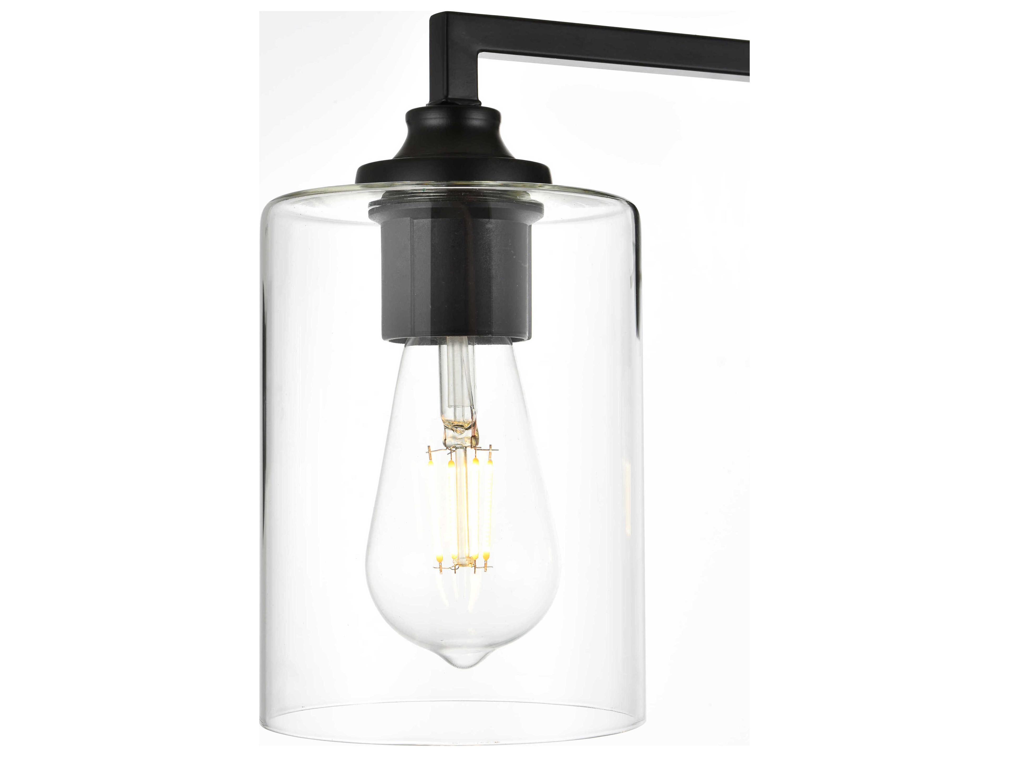 Elegant Lighting Mayson 4-Light Black Glass Vanity Light