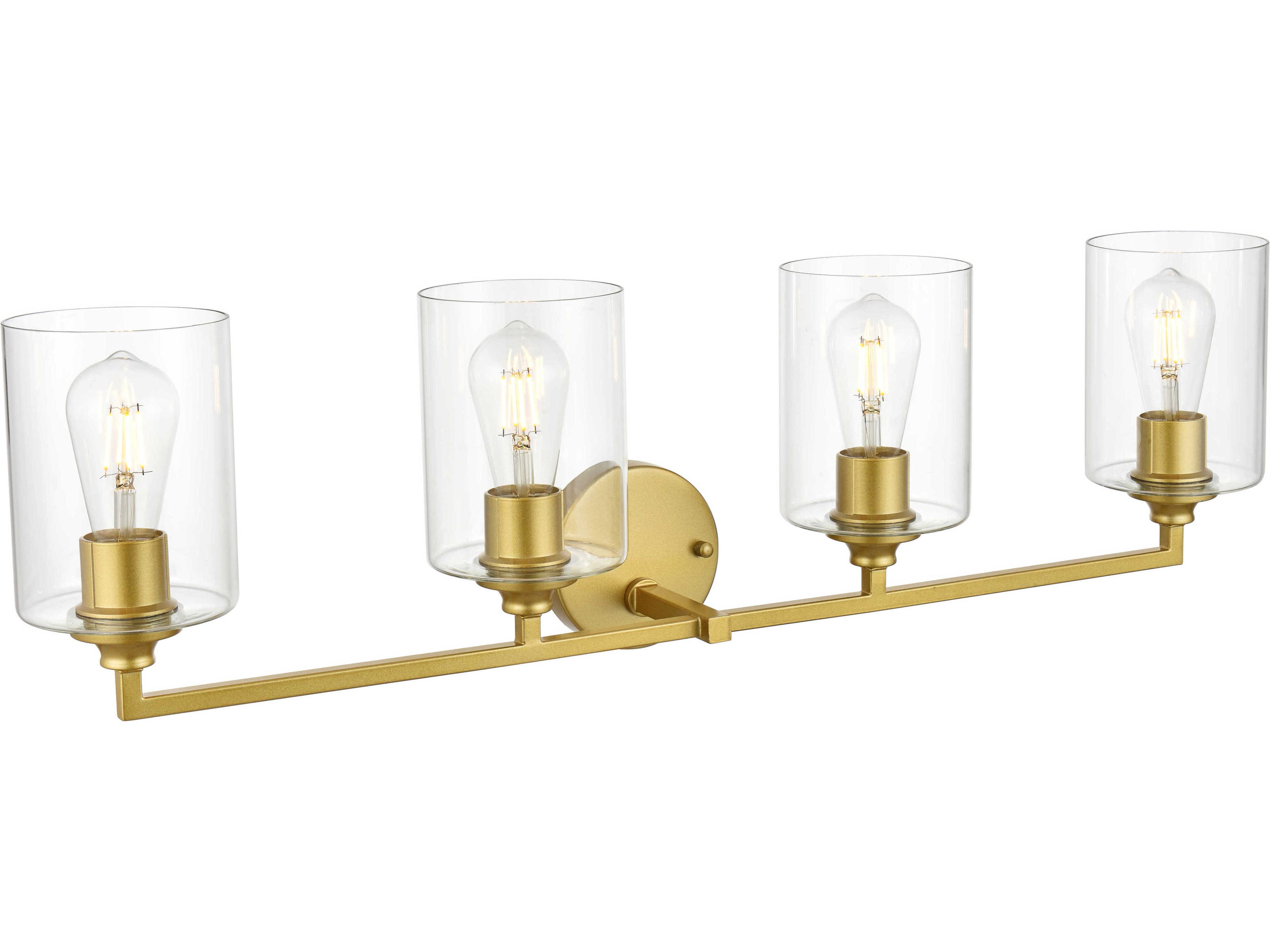 Elegant Lighting Mayson 4-Light Brass Glass Vanity Light
