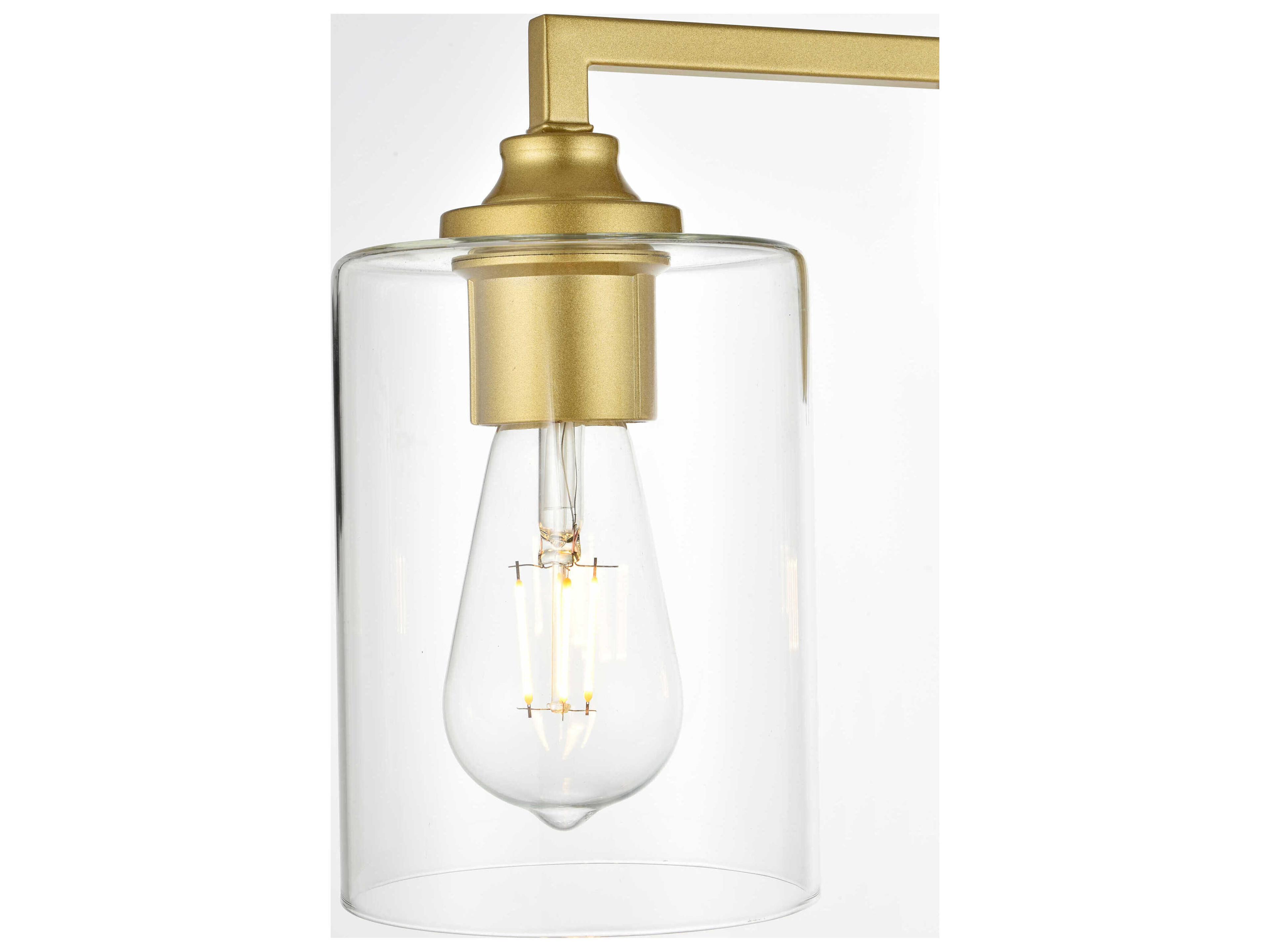 Elegant Lighting Mayson 4-Light Brass Glass Vanity Light