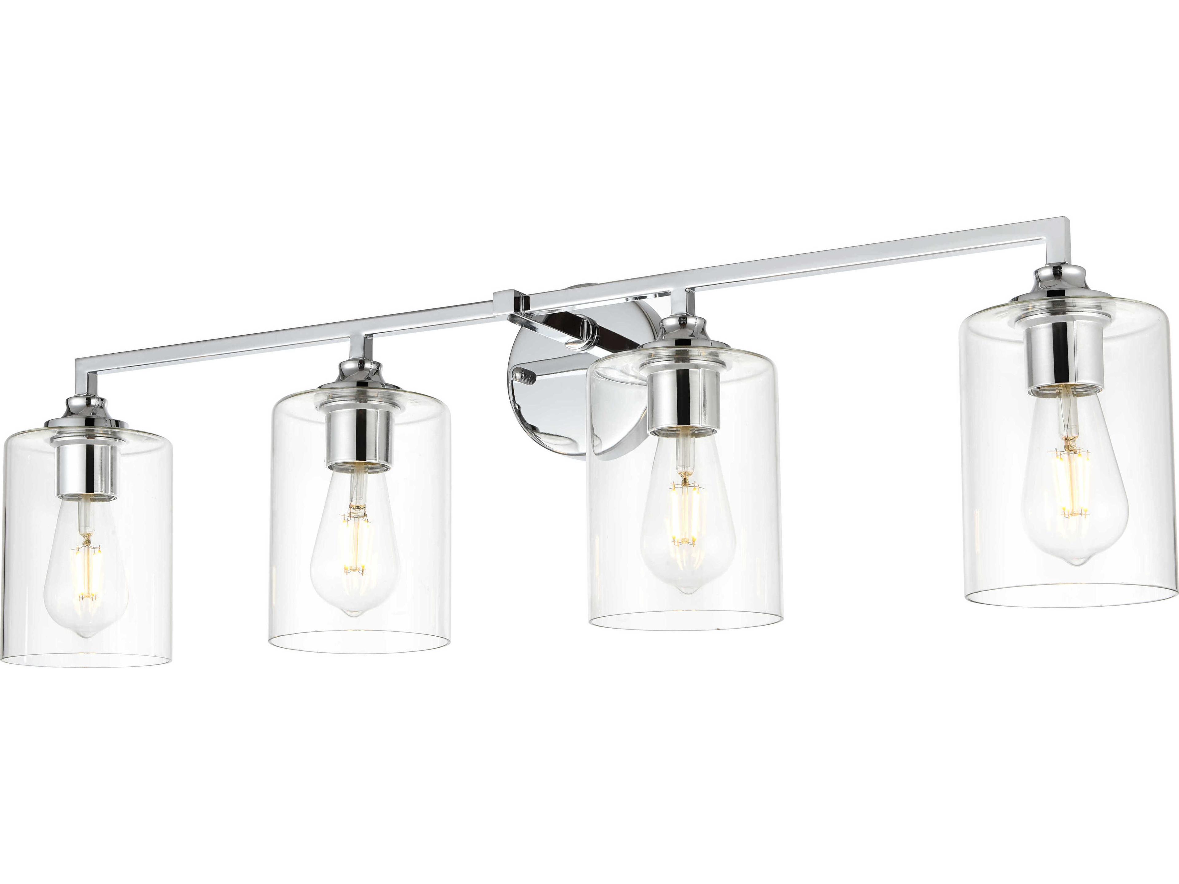Mayson 4-Light Chrome Glass Vanity Light
