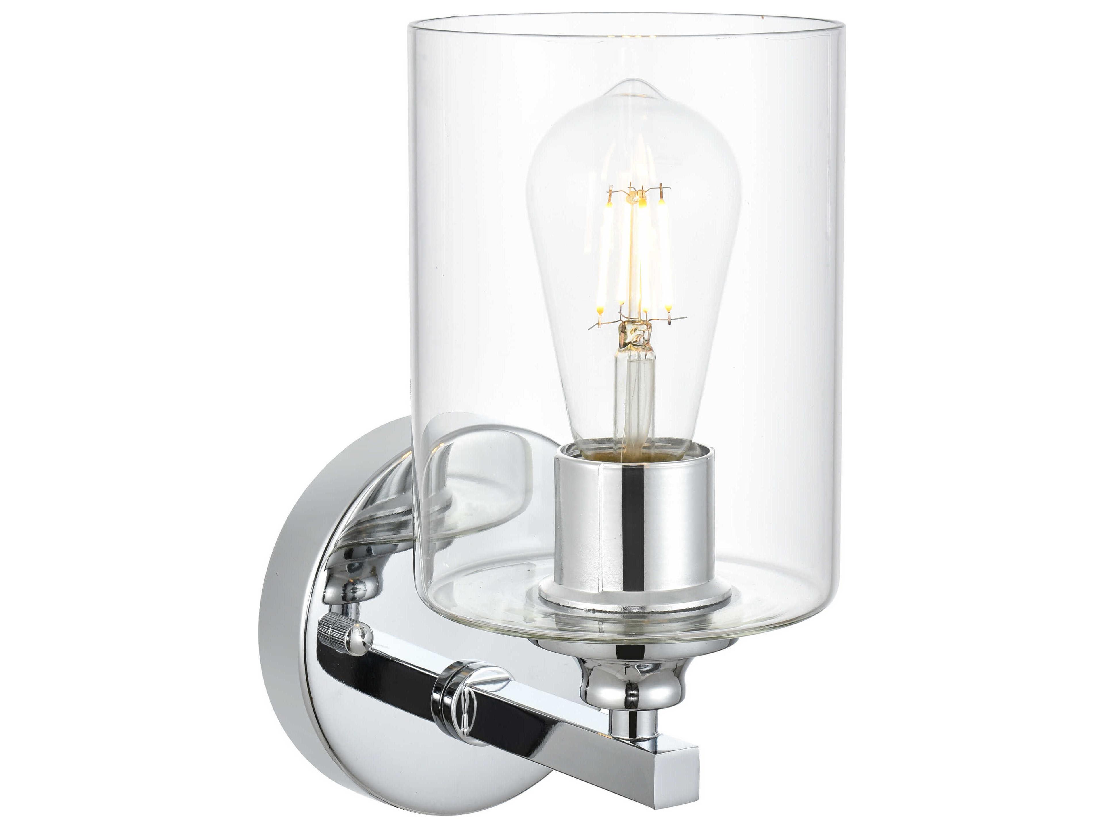Elegant Lighting Mayson 1-Light Chrome Glass Wall Sconce