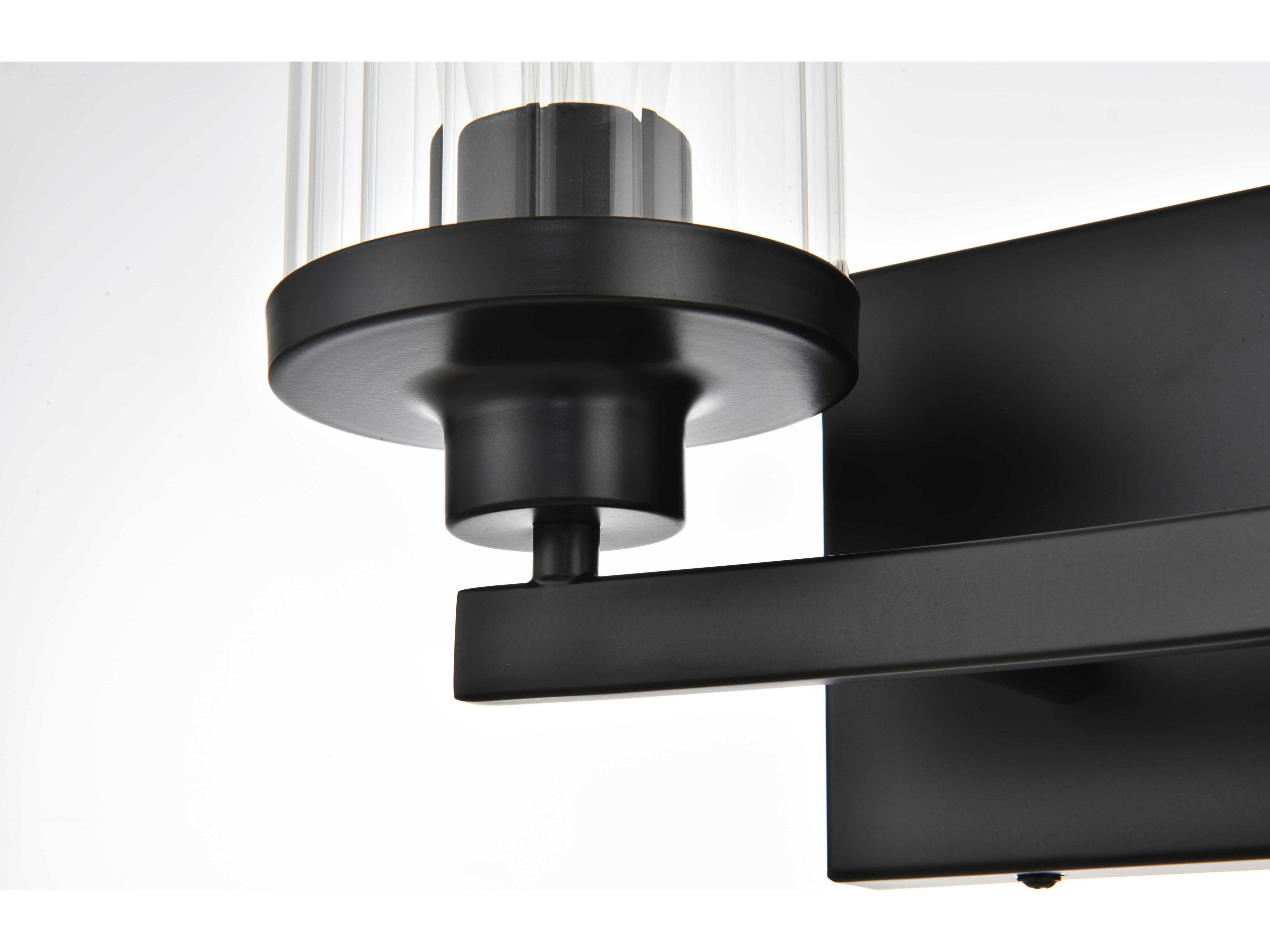 Elegant Lighting Saanvi 2-Light Black Glass Vanity Light