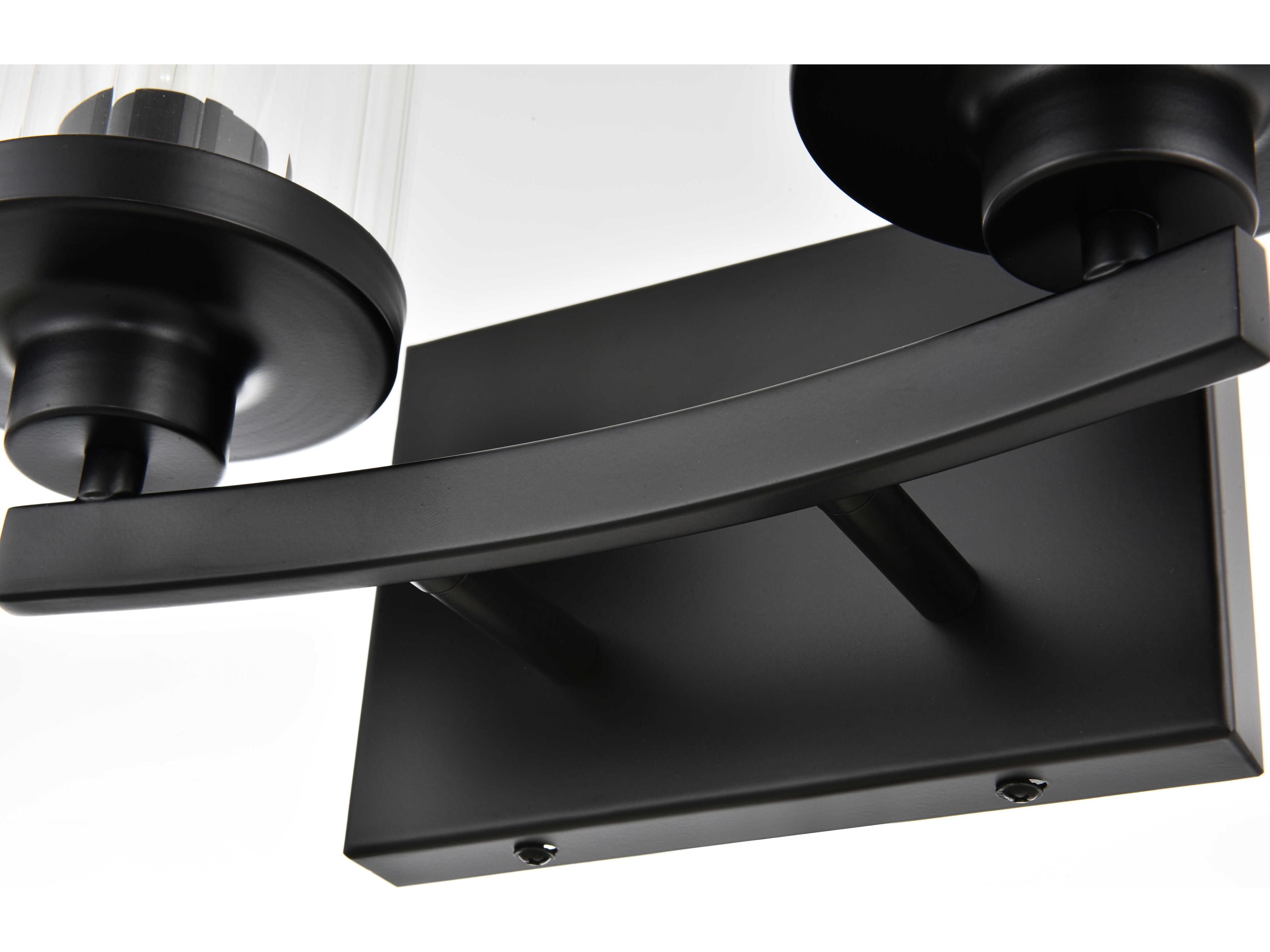 Elegant Lighting Saanvi 2-Light Black Glass Vanity Light