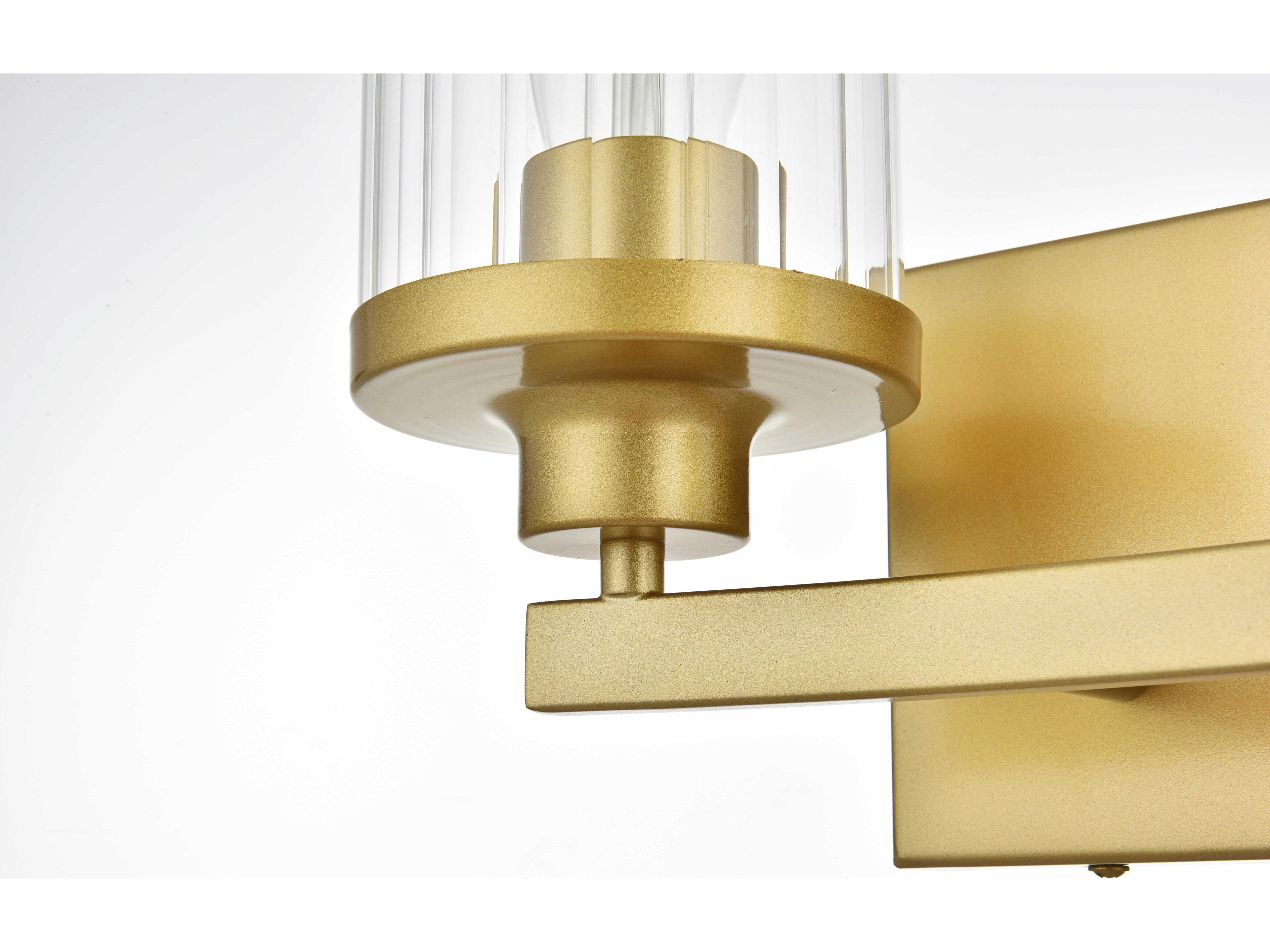 Elegant Lighting Saanvi 2-Light Brass Glass Vanity Light
