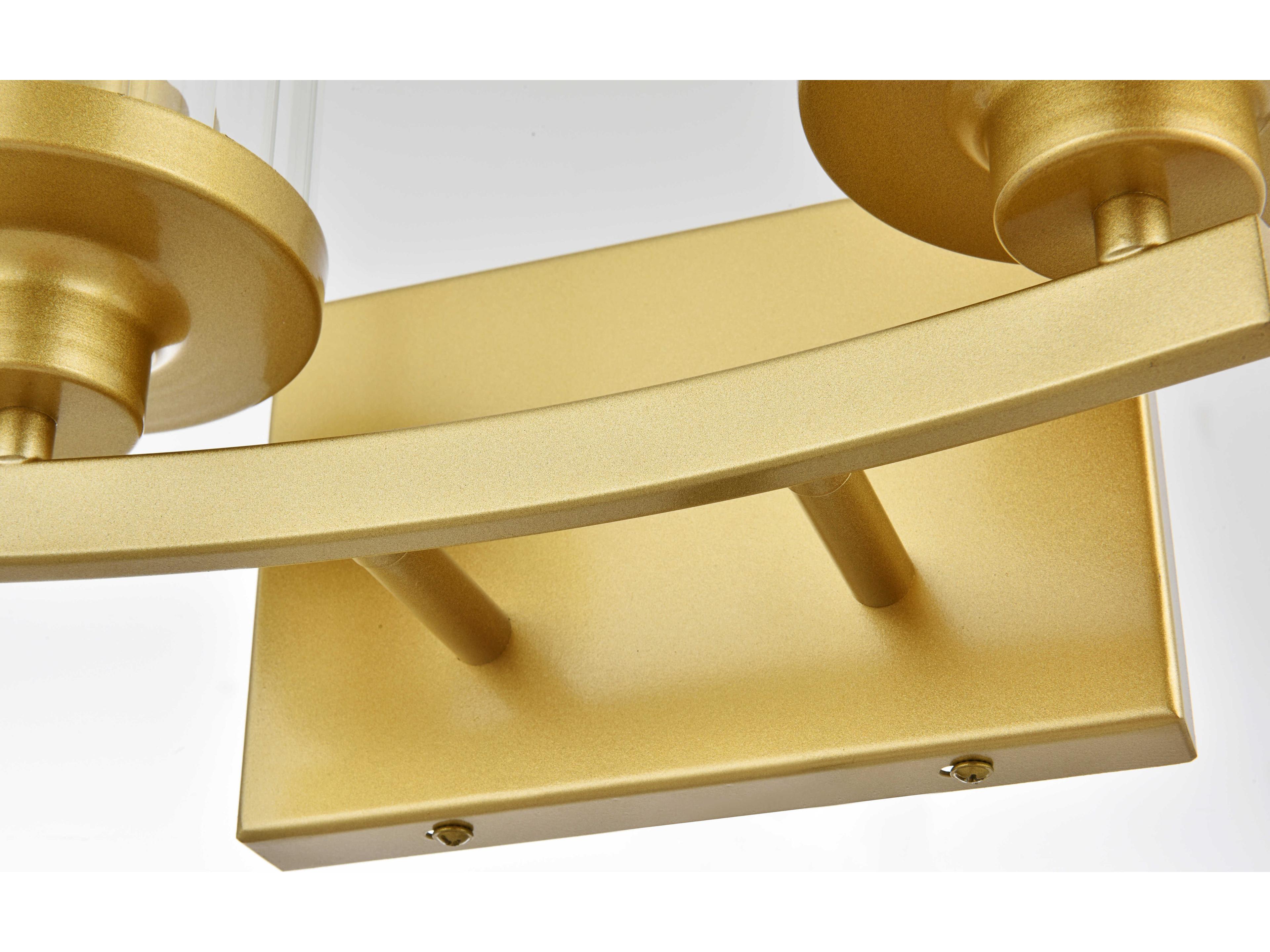 Elegant Lighting Saanvi 2-Light Brass Glass Vanity Light