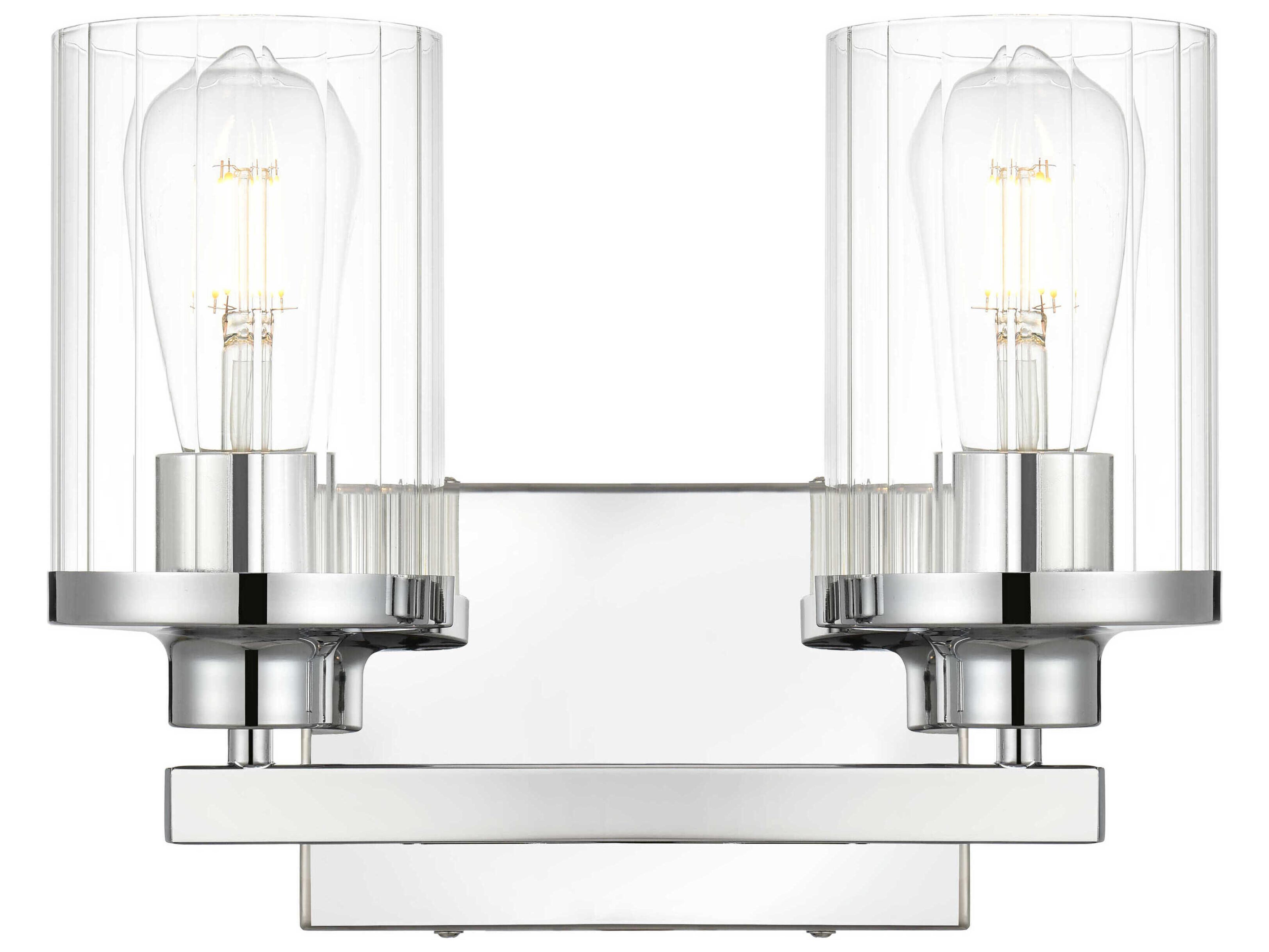Elegant Lighting Saanvi 2-Light Chrome Glass Vanity Light