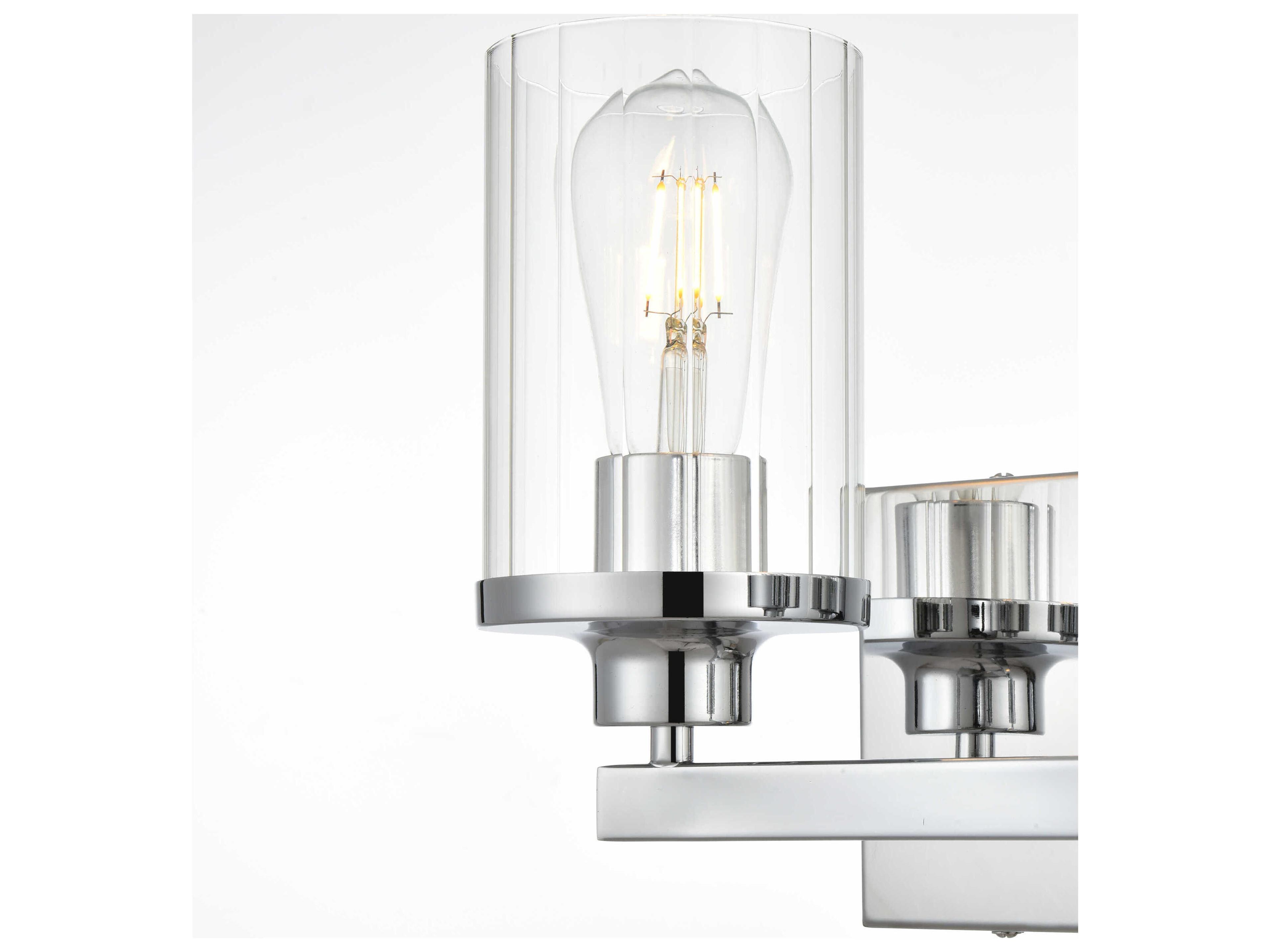 Elegant Lighting Saanvi 2-Light Chrome Glass Vanity Light