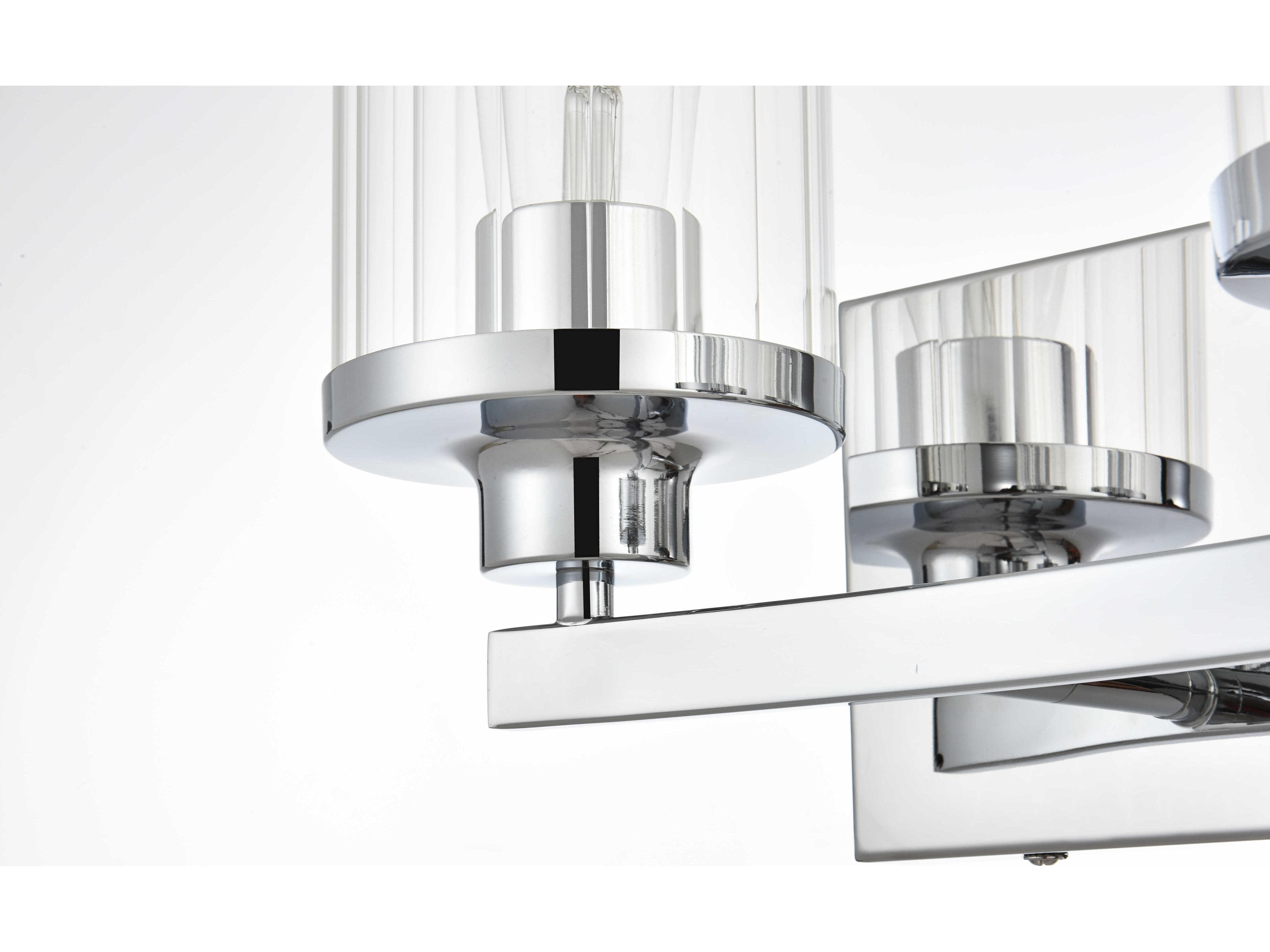 Elegant Lighting Saanvi 2-Light Chrome Glass Vanity Light