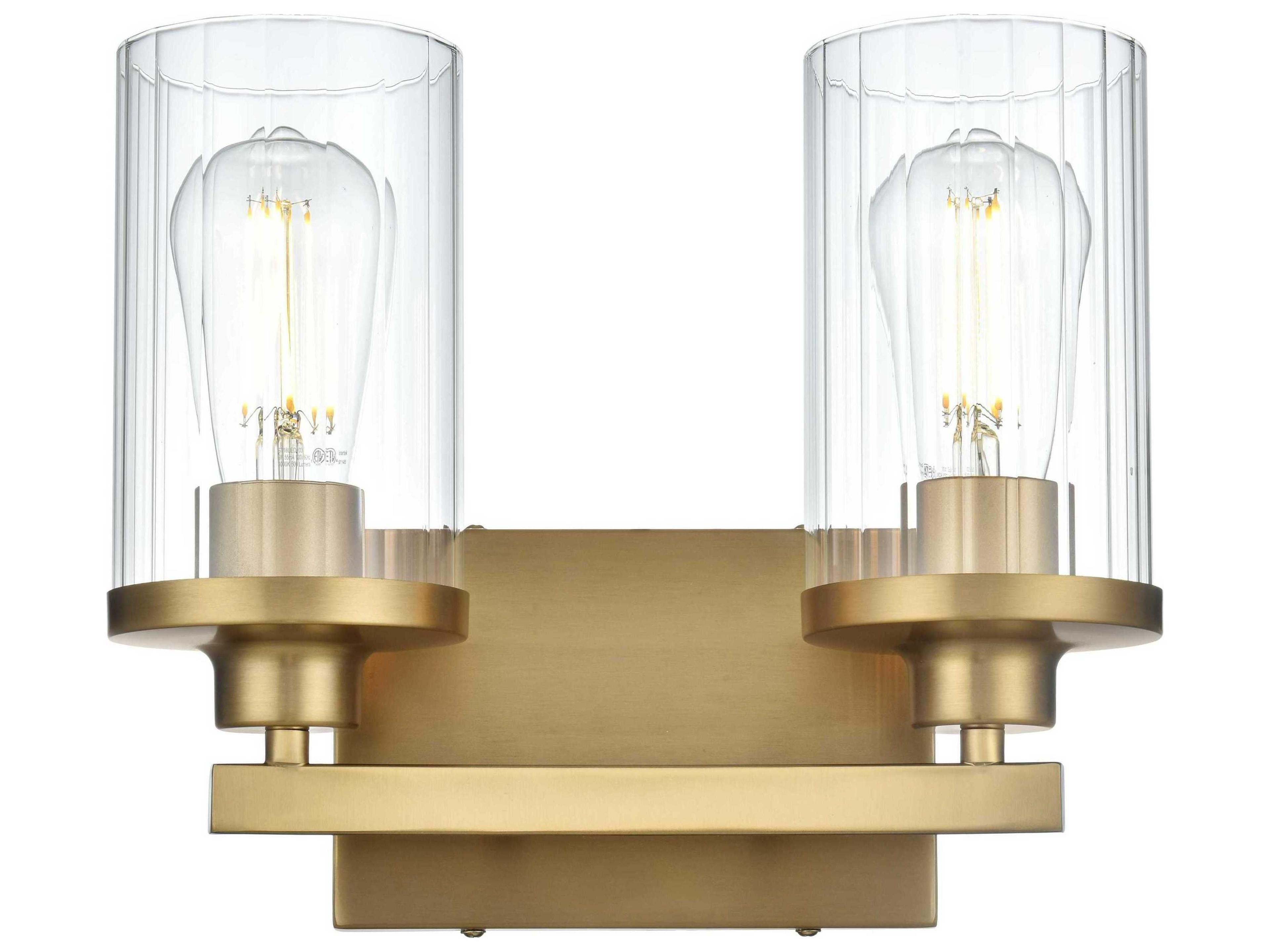 Elegant Lighting Thane 2-Light Satin Gold Vanity Light