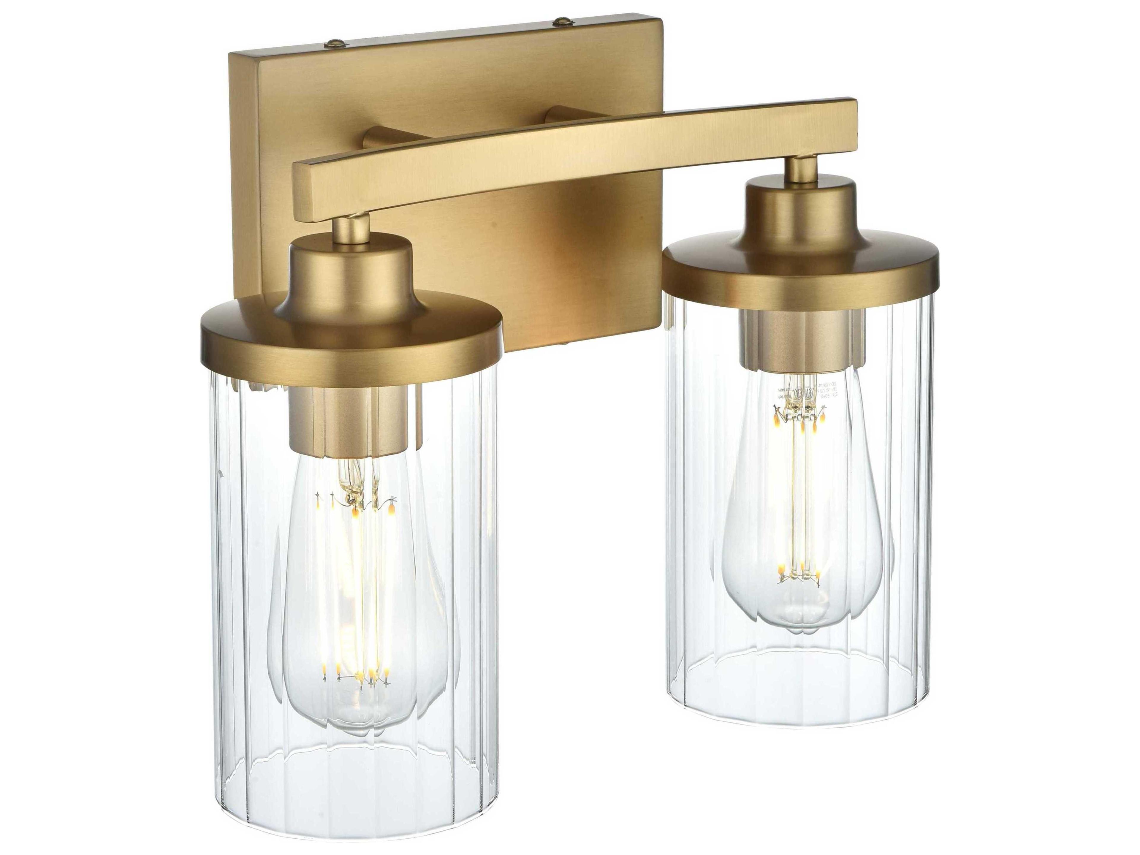 Elegant Lighting Thane 2-Light Satin Gold Vanity Light
